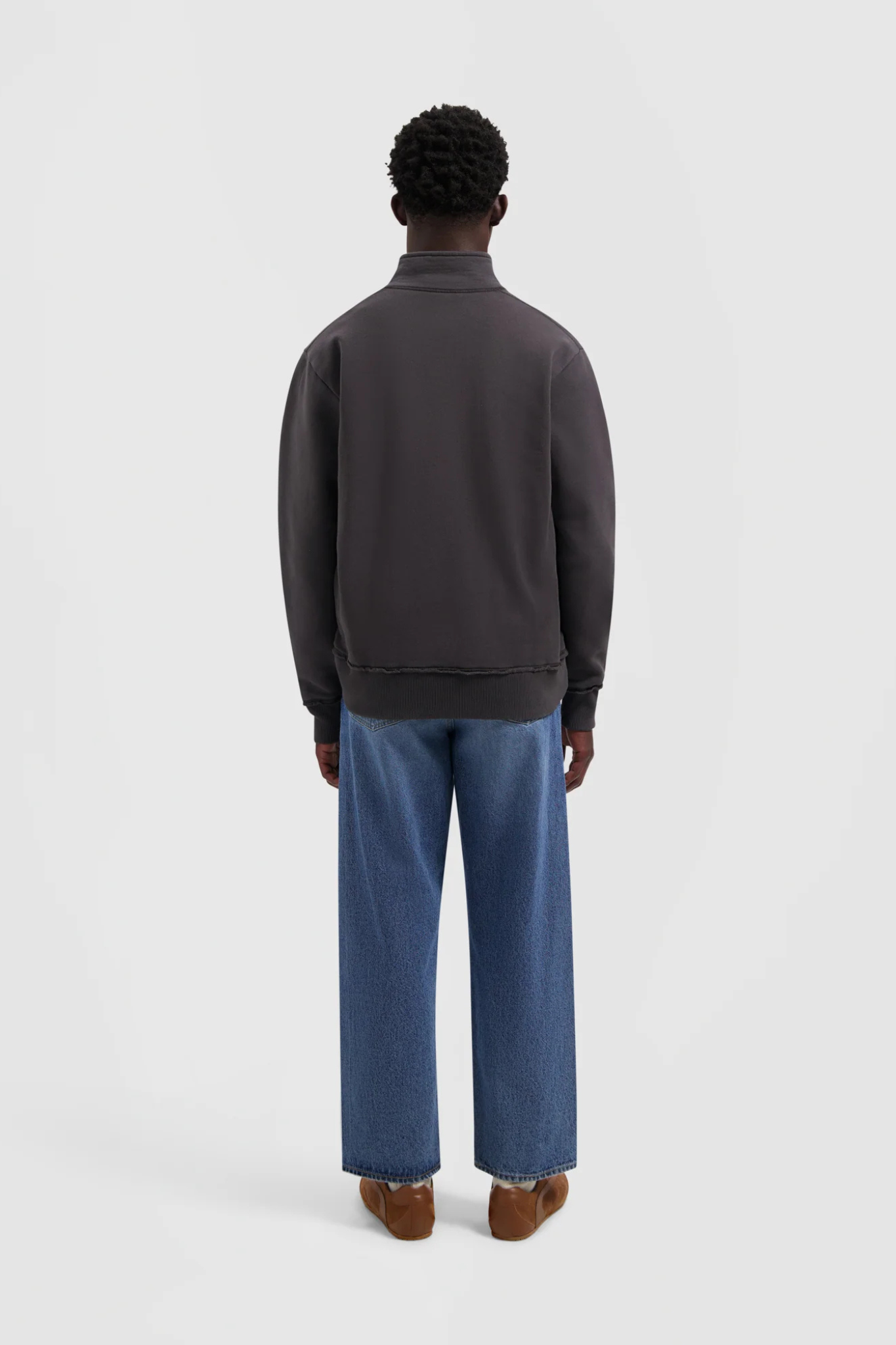 SIGNATURE ZIP MOCK - CHARCOAL