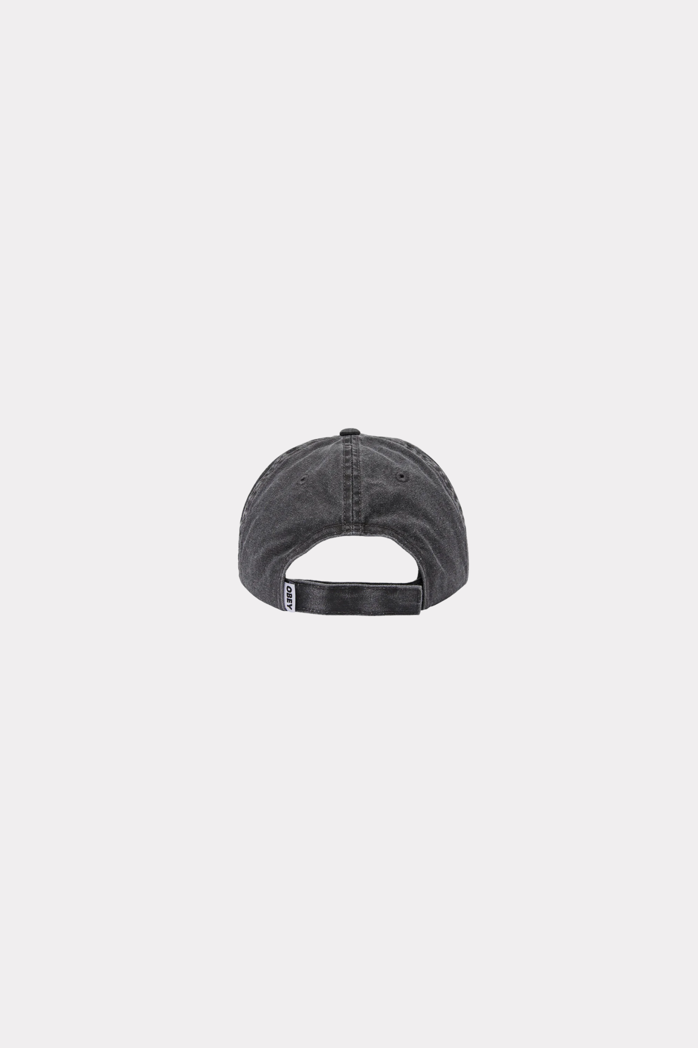 OBEY icon eyes pigment 6 panel velcro hat in pigment black. Back view