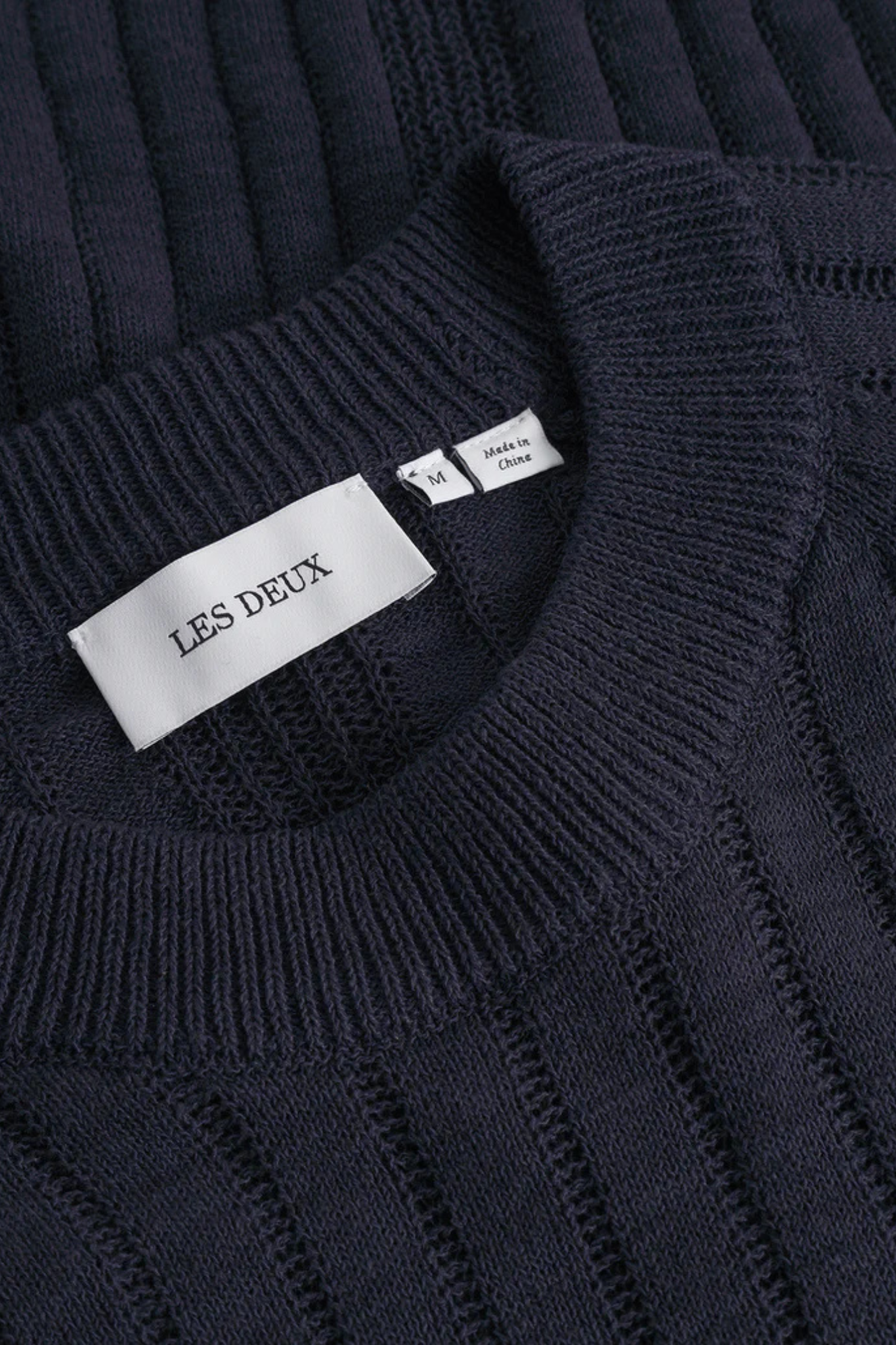 FABIAN LINEN CREWNECK KNIT - DARK NAVY