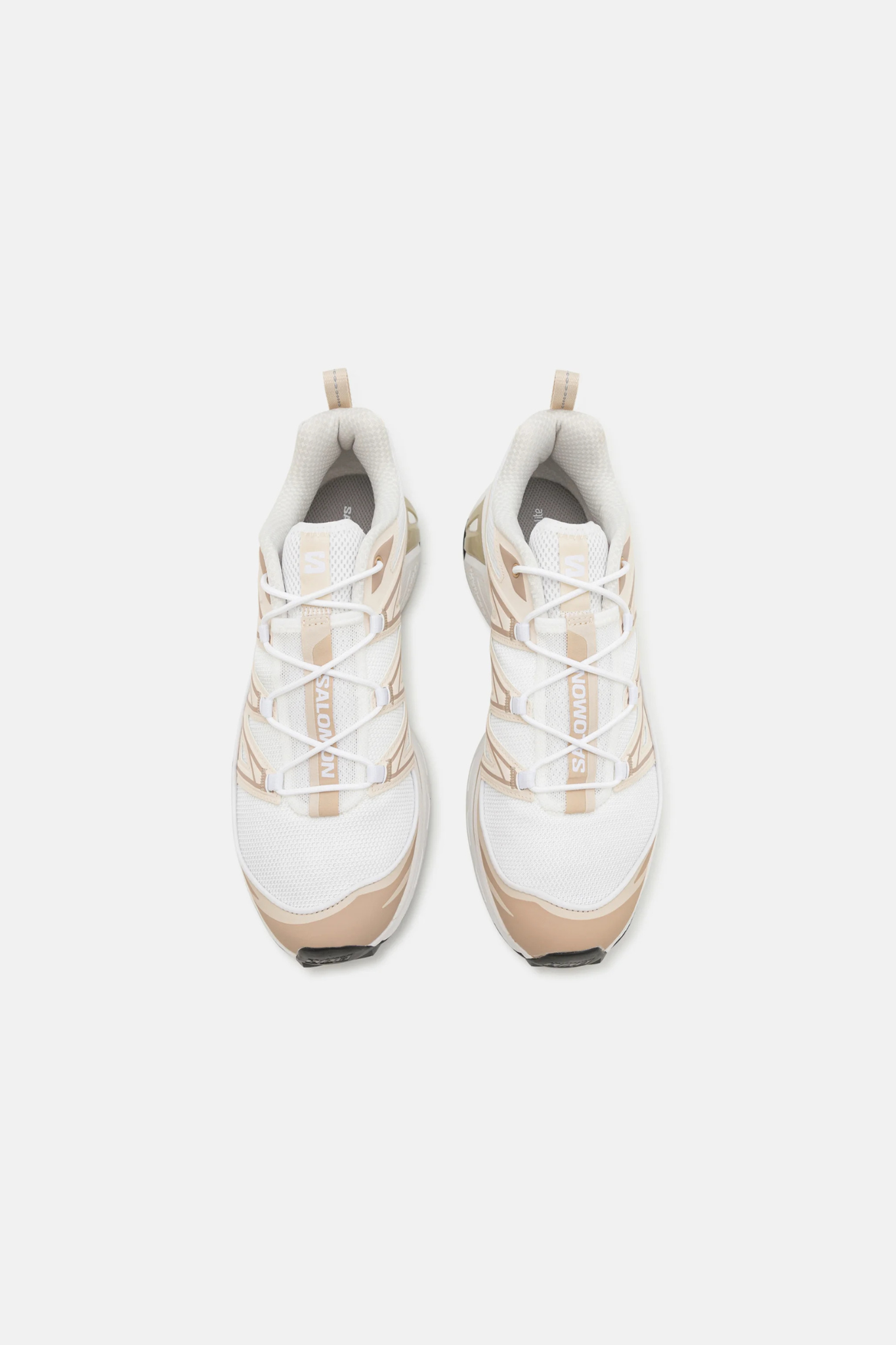 SALOMON XT-6 EXPANSE SNEAKERS WOMEN - WHITE/RAINY DAY/OXFORD TAN. Front view