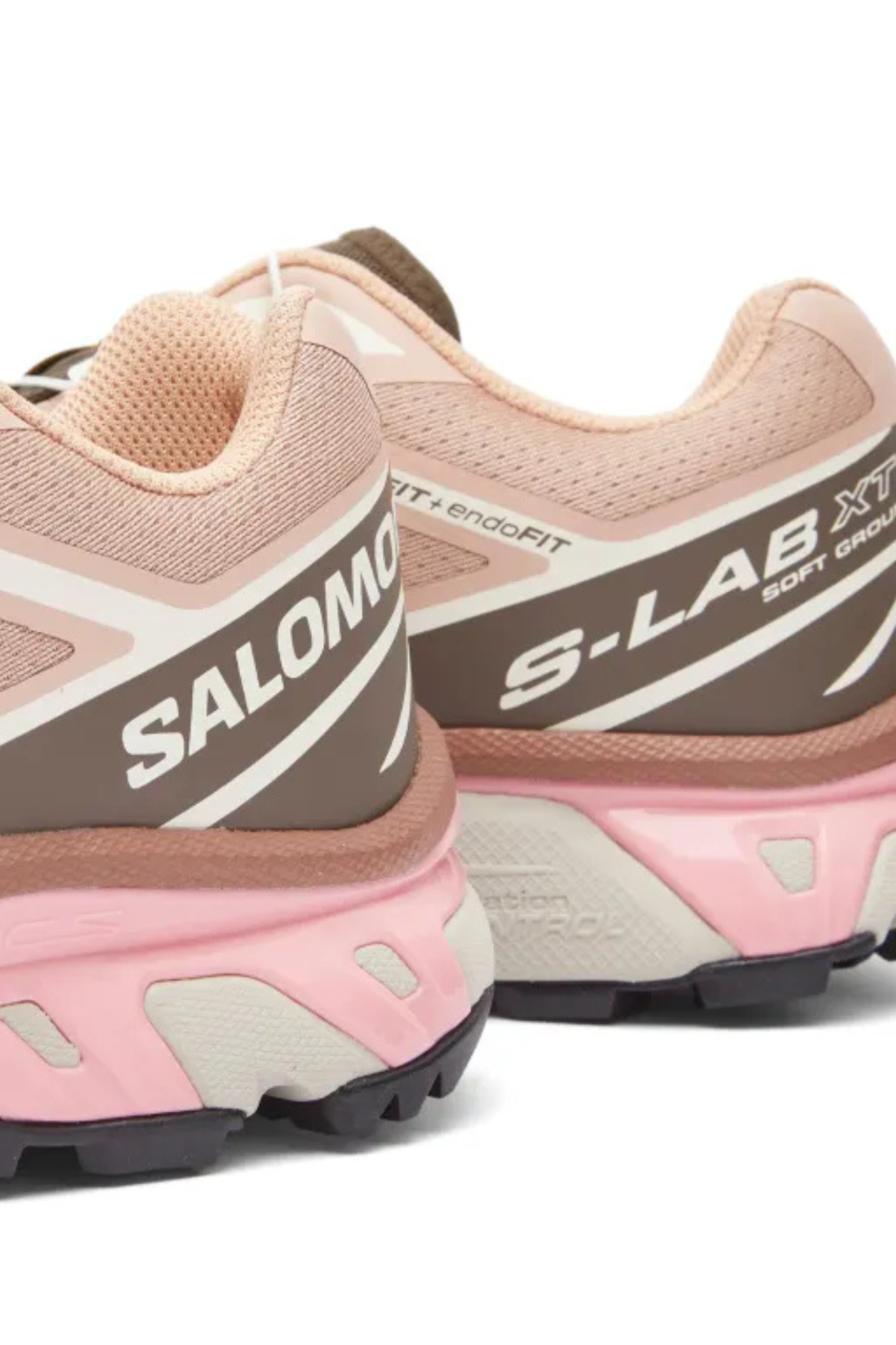 SALOMON XT-6 SNEAKERS WOMEN - MAHOGANY ROSE/ EARTH BROWN/FLAMINGO PINK. Close side view