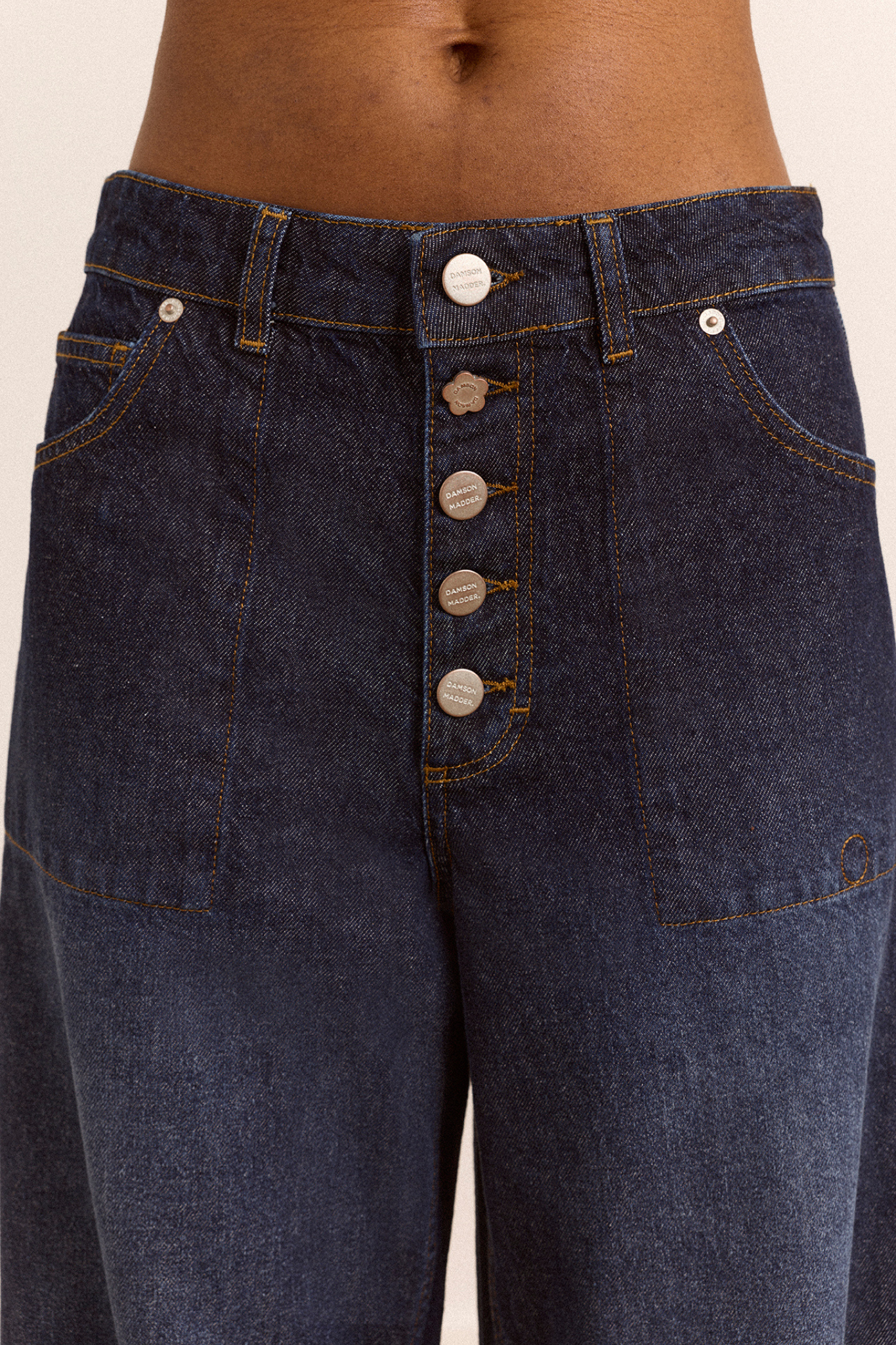 GIGI BAGGY WIDE TURN UP JEANS - INDIGO