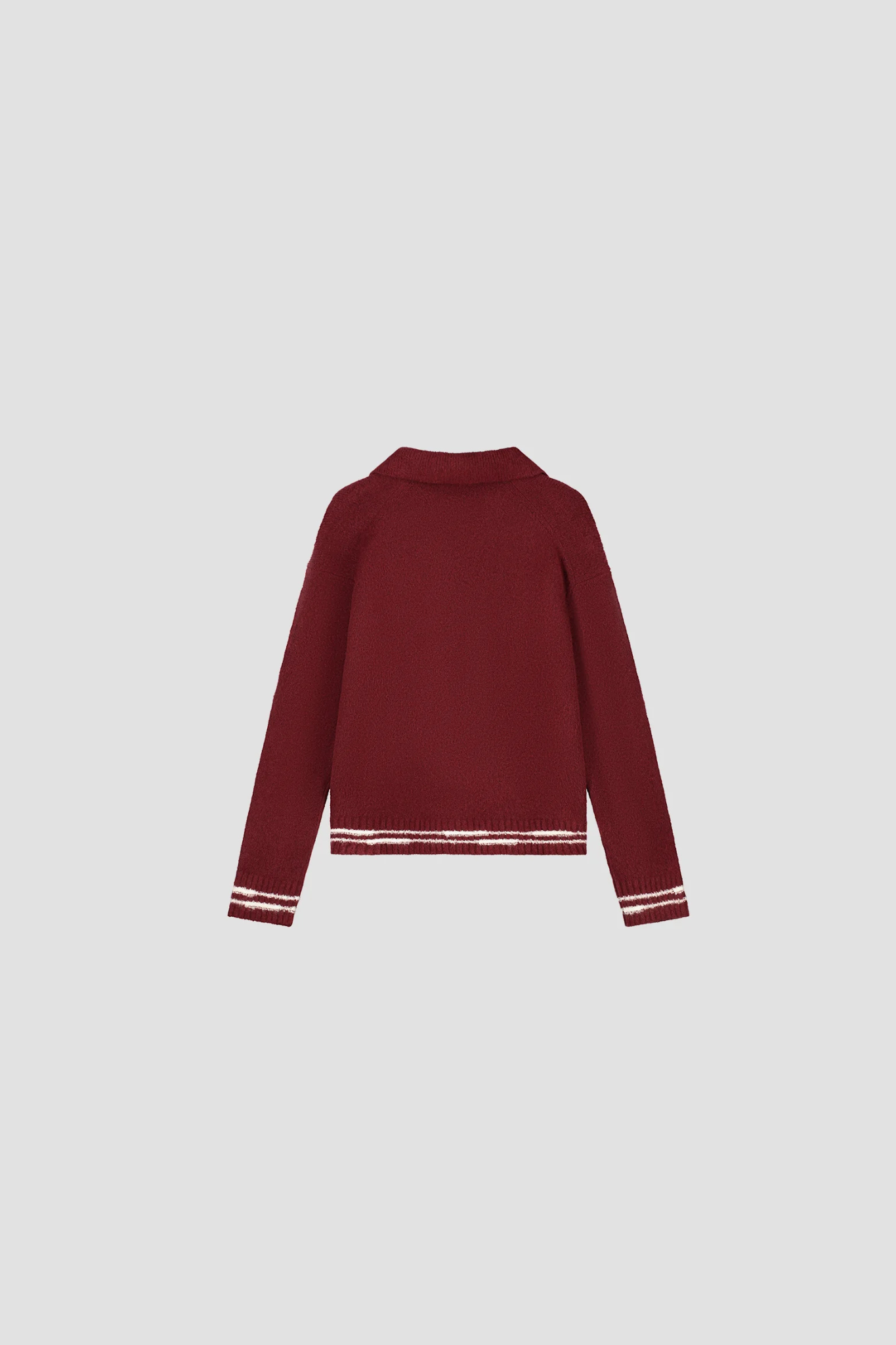 CREFTED DETAIL KNITTED POLO - RUM RAISIN