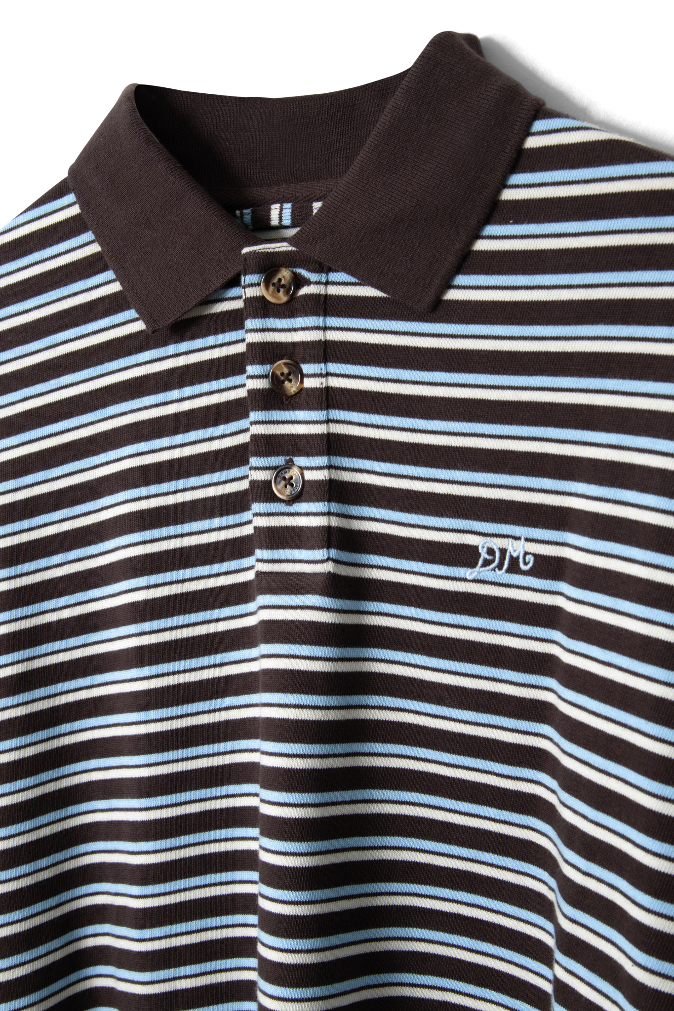 REMIE RUGBY SHIRT - CHOC/BLUE STRIPE