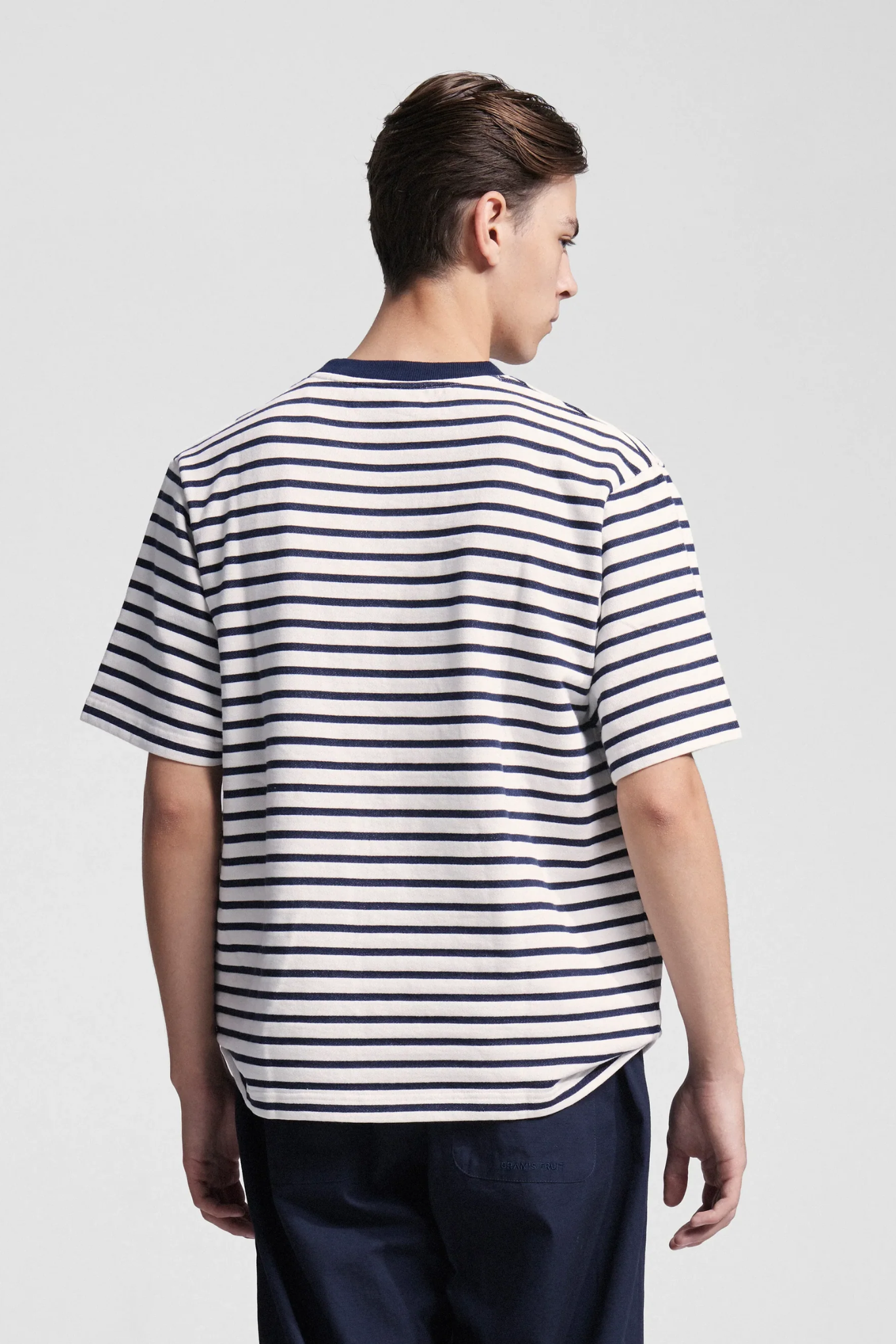 VARSITY STRIPED T-SHIRT - NAVY