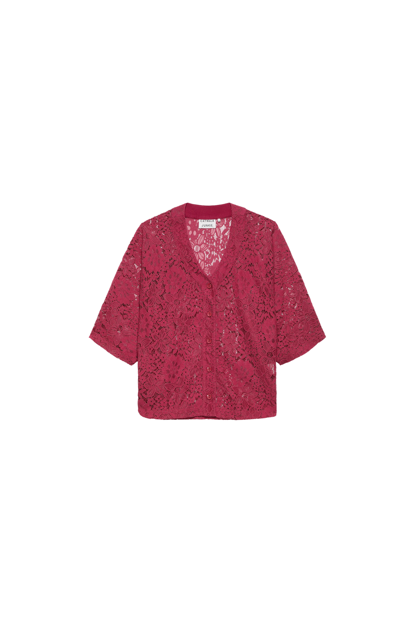 LACE BASEBALL SHIRT - CRANBERRY JUICE