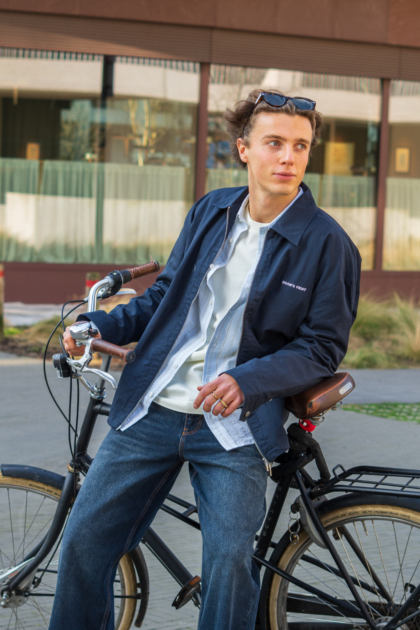 RIPSTOP TEXT LOGO JACKET - NAVY