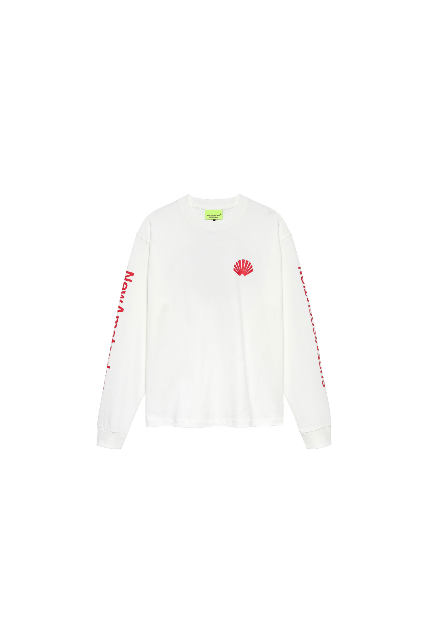 LOGO LONGSLEEVE T-SHIRT - WASHED WHITE/DEEP RED