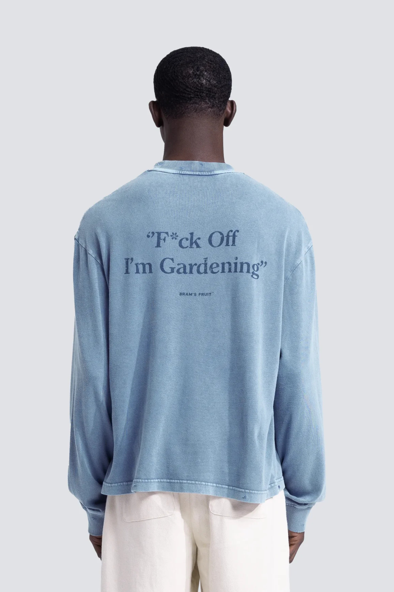 F*CK OFF I'M GARDENING LONGSLEEVE T-SHIRT - WASHED NAVY