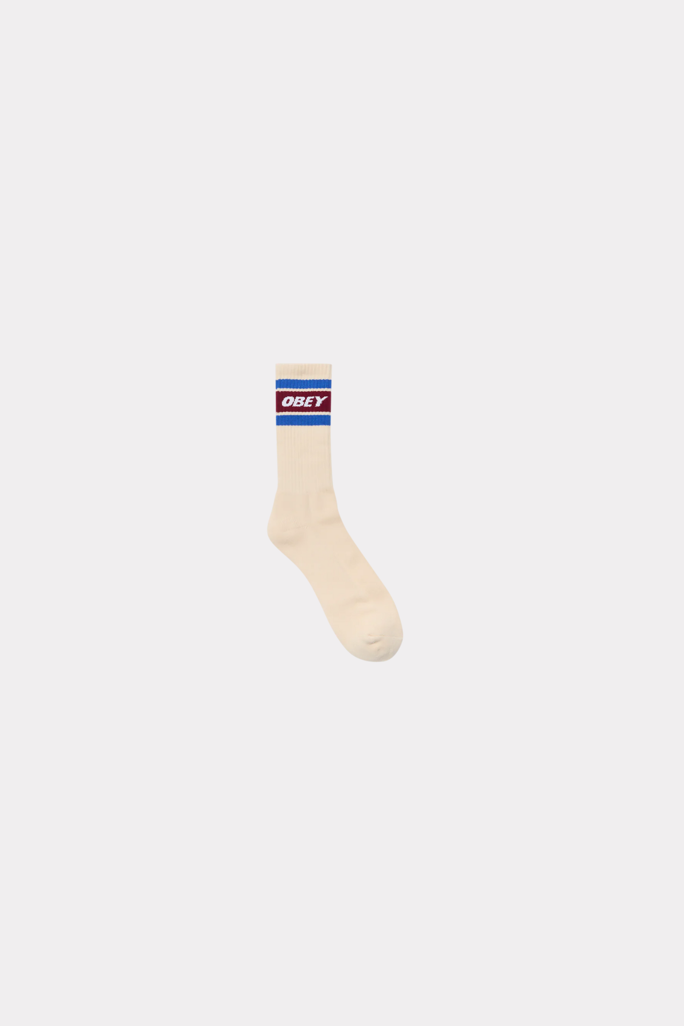 OBEY cooper socks in unbleached and rhubard.