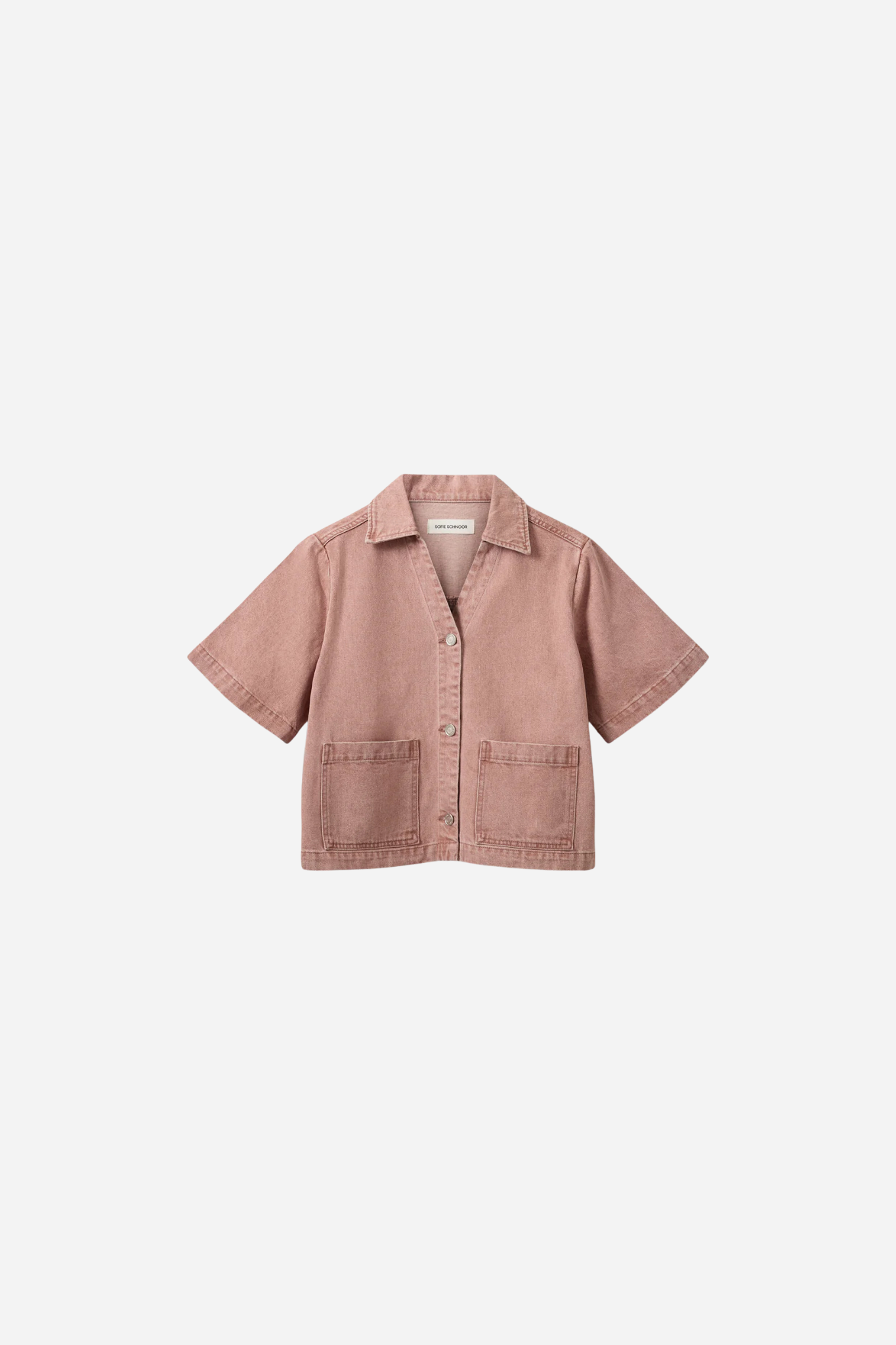 MANJA SHORT SLEEVE DENIM SHIRT - DENIM ROSE