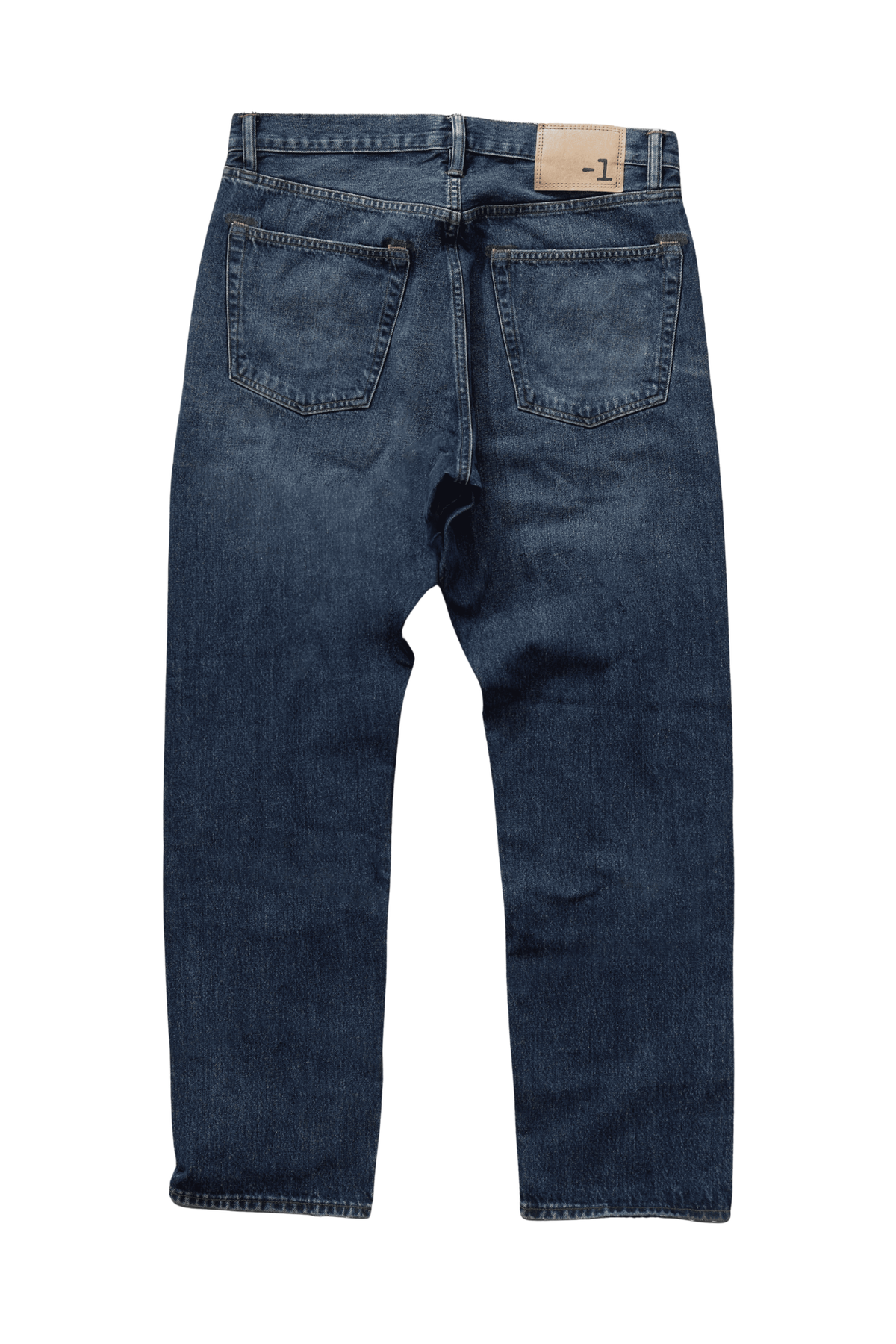 WORN IN REGULAR LEG JEANS - DEEP BLUE DENIM