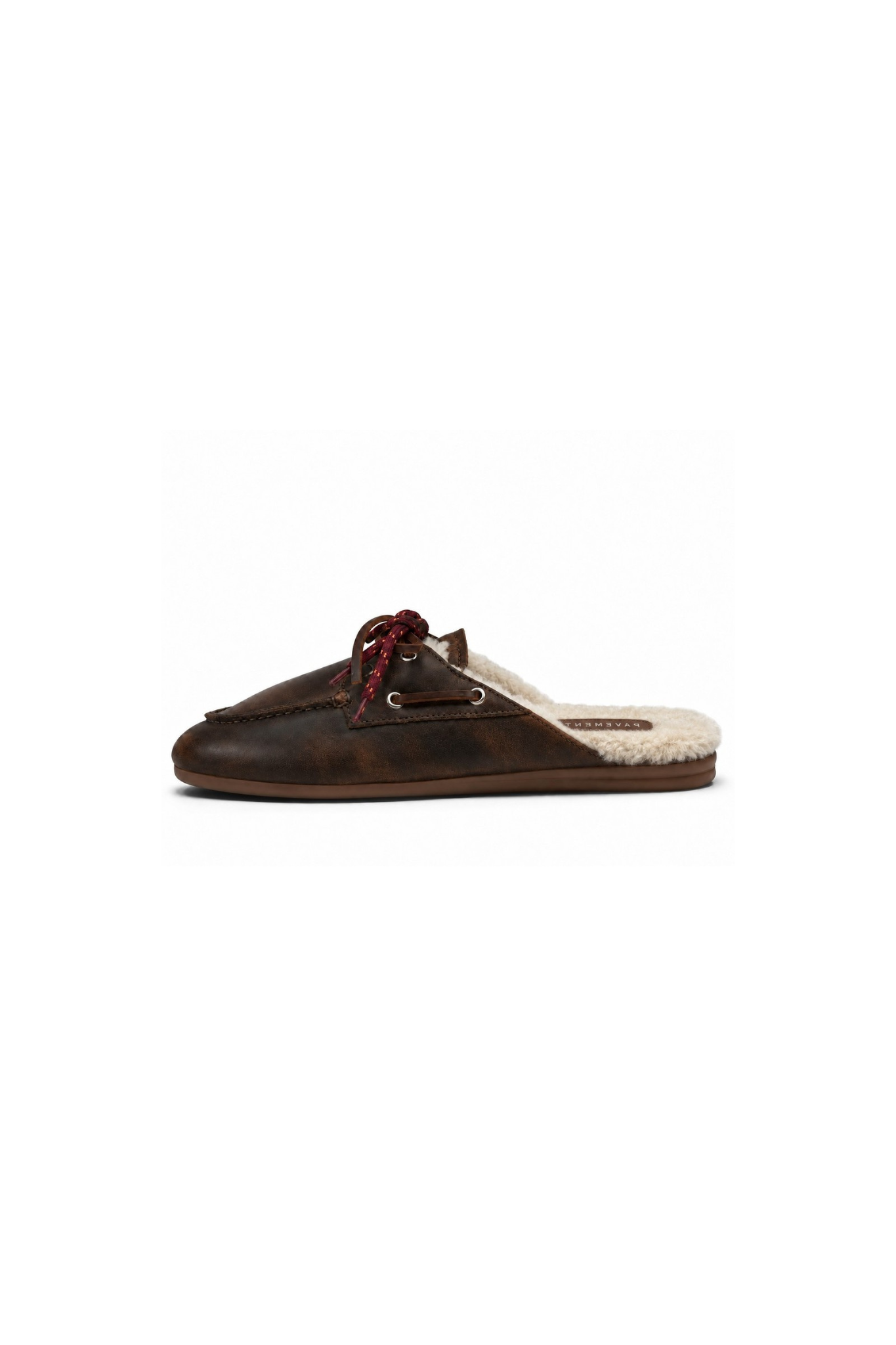 YASMA LACE FUR SHOES - DARK BROWN VINTAGE