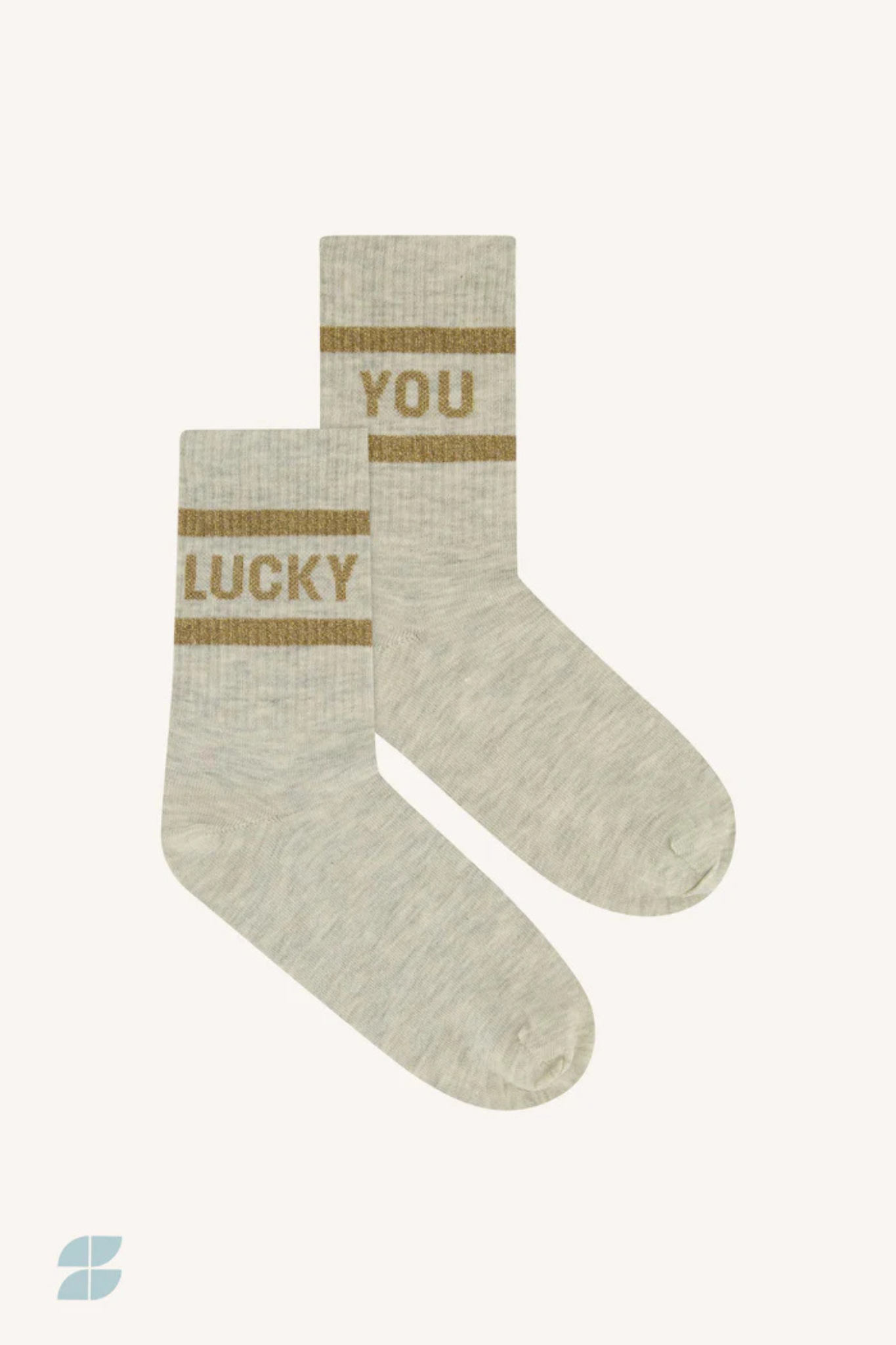 LUCKY SPARKLE GREY SOCKS - GOLD