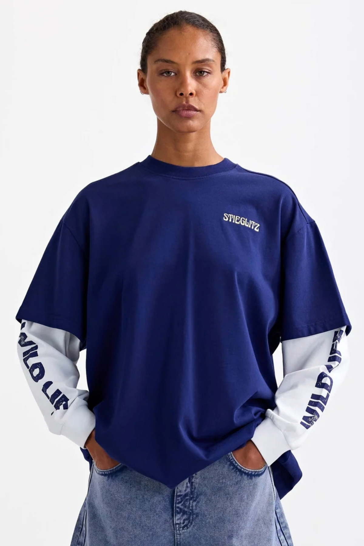 FIORE WIDE SKATE LONGSLEEVE T-SHIRT - BLUE