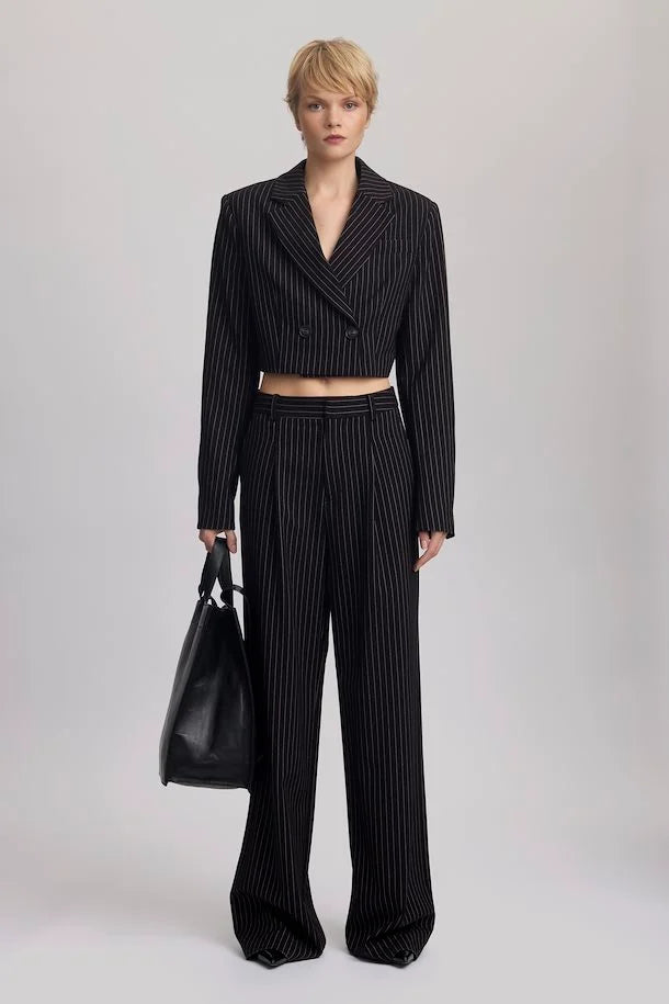 AVANA BLAZER - BLACK PINSTRIPE