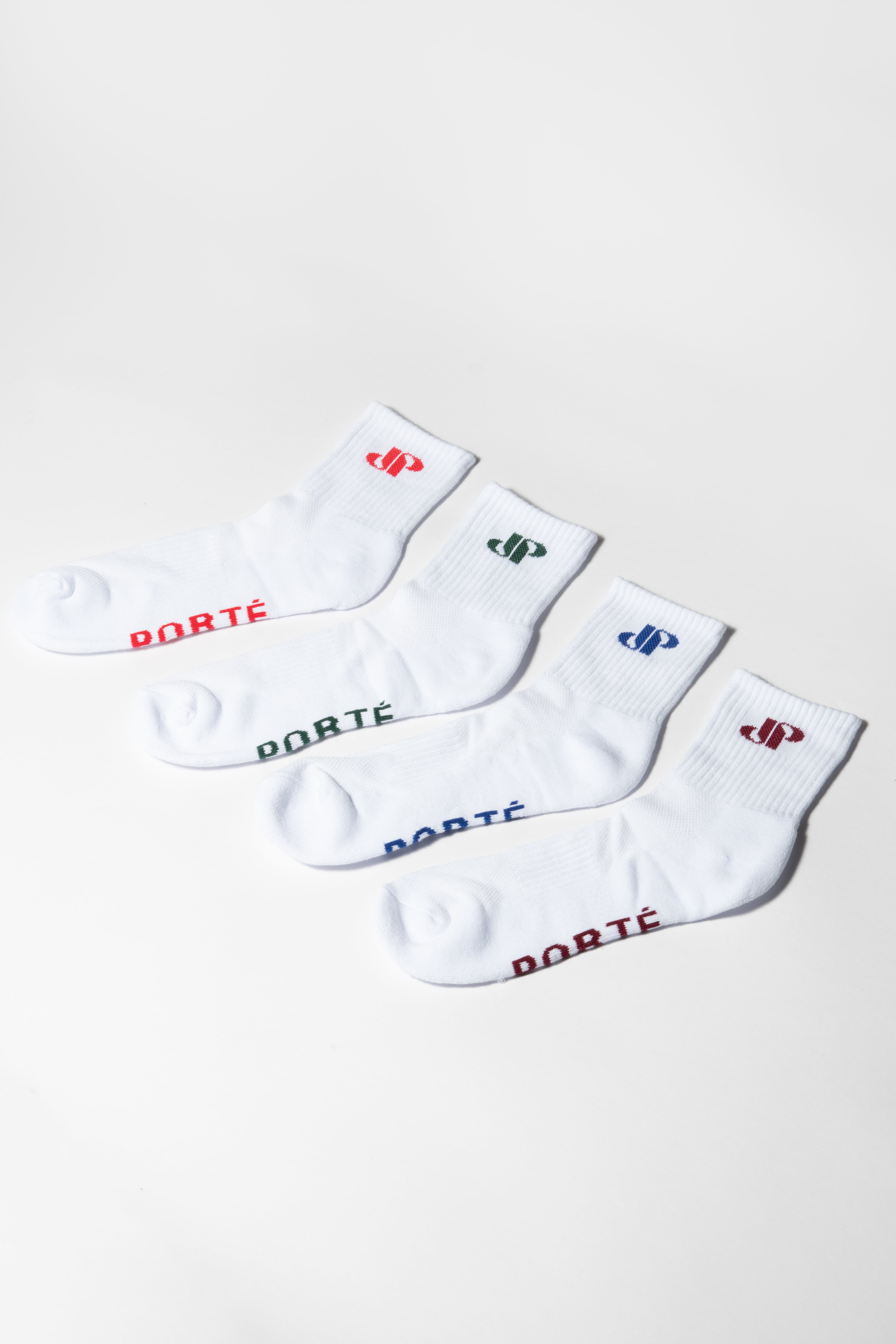 PORTÉ LOGO SOCKS - WHITE/BURGUNDY