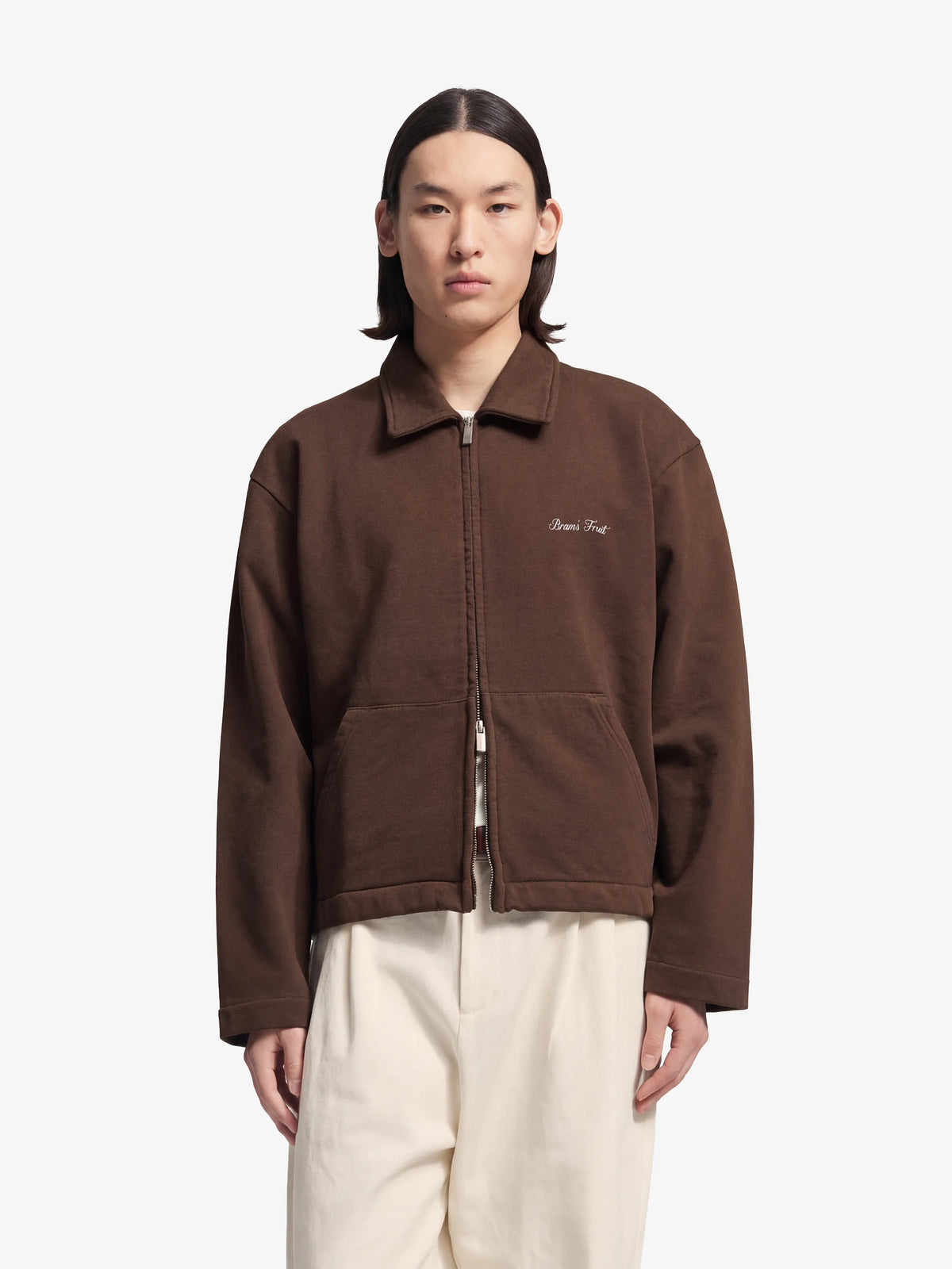 SCRIPT LOGO FULL ZIP - BROWN