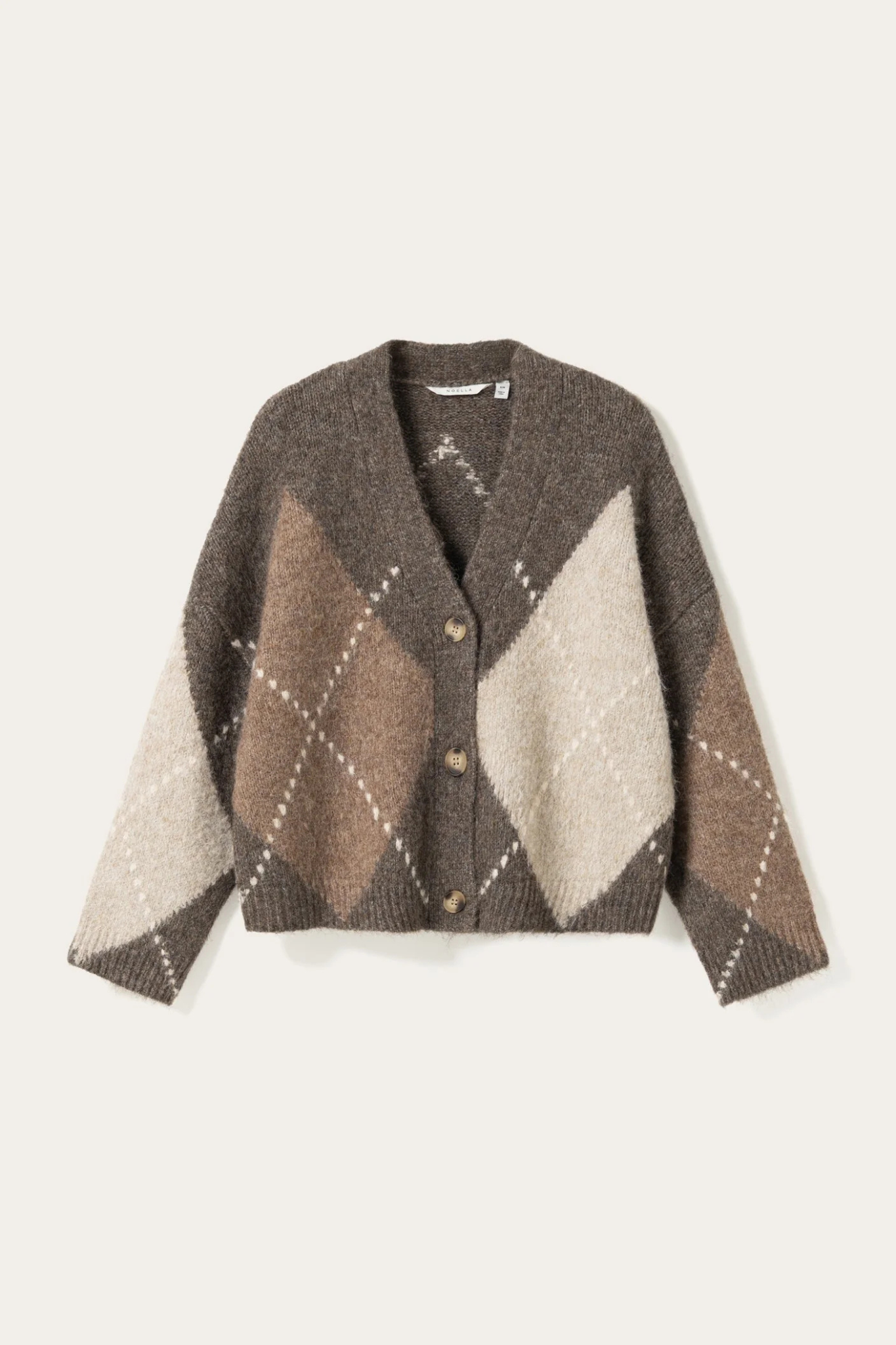 LAIANA KNIT CARDIGAN - ASH BROWN MIX
