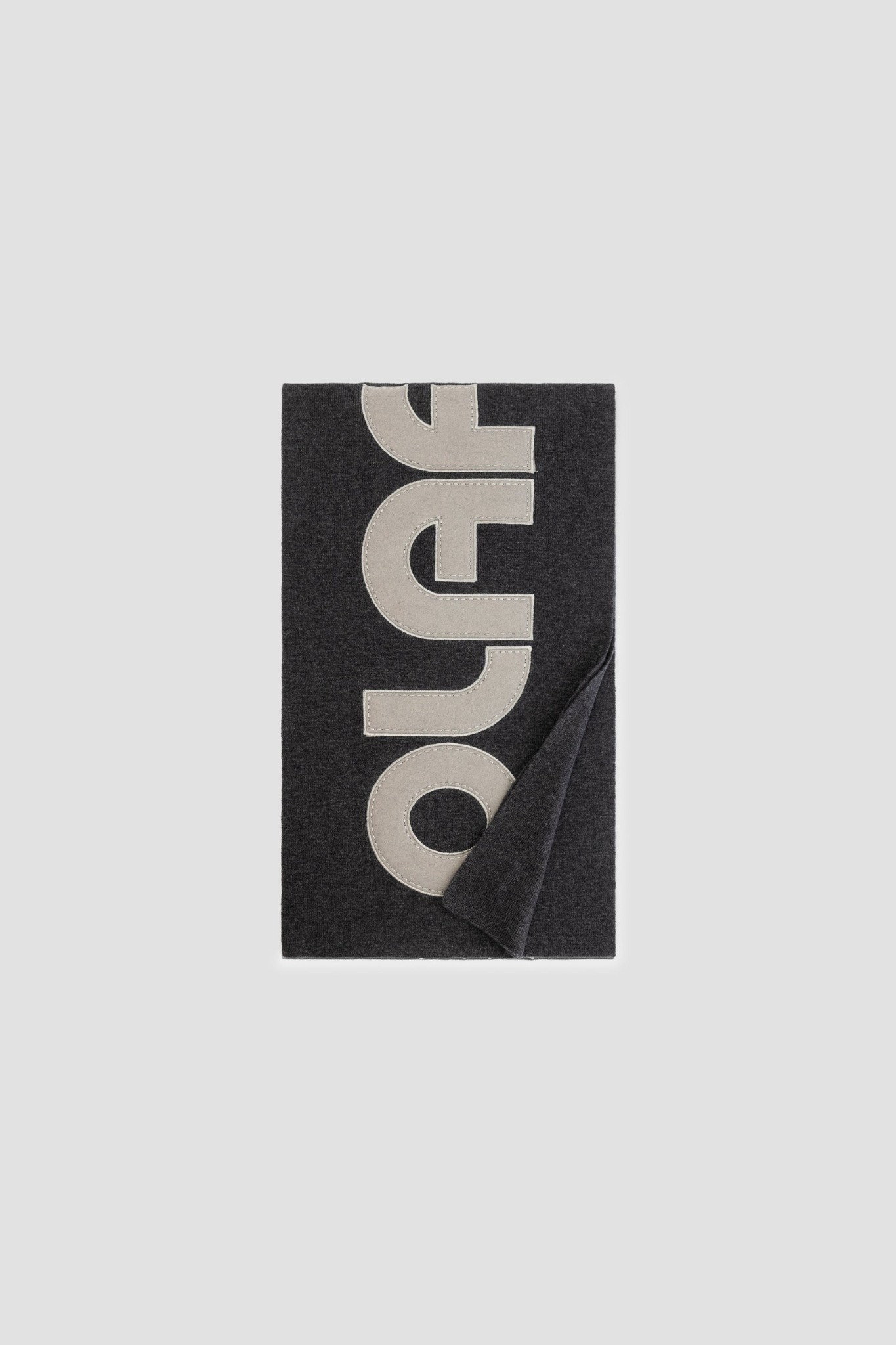 RETRO APLIQUE SCARF - CHARCOAL