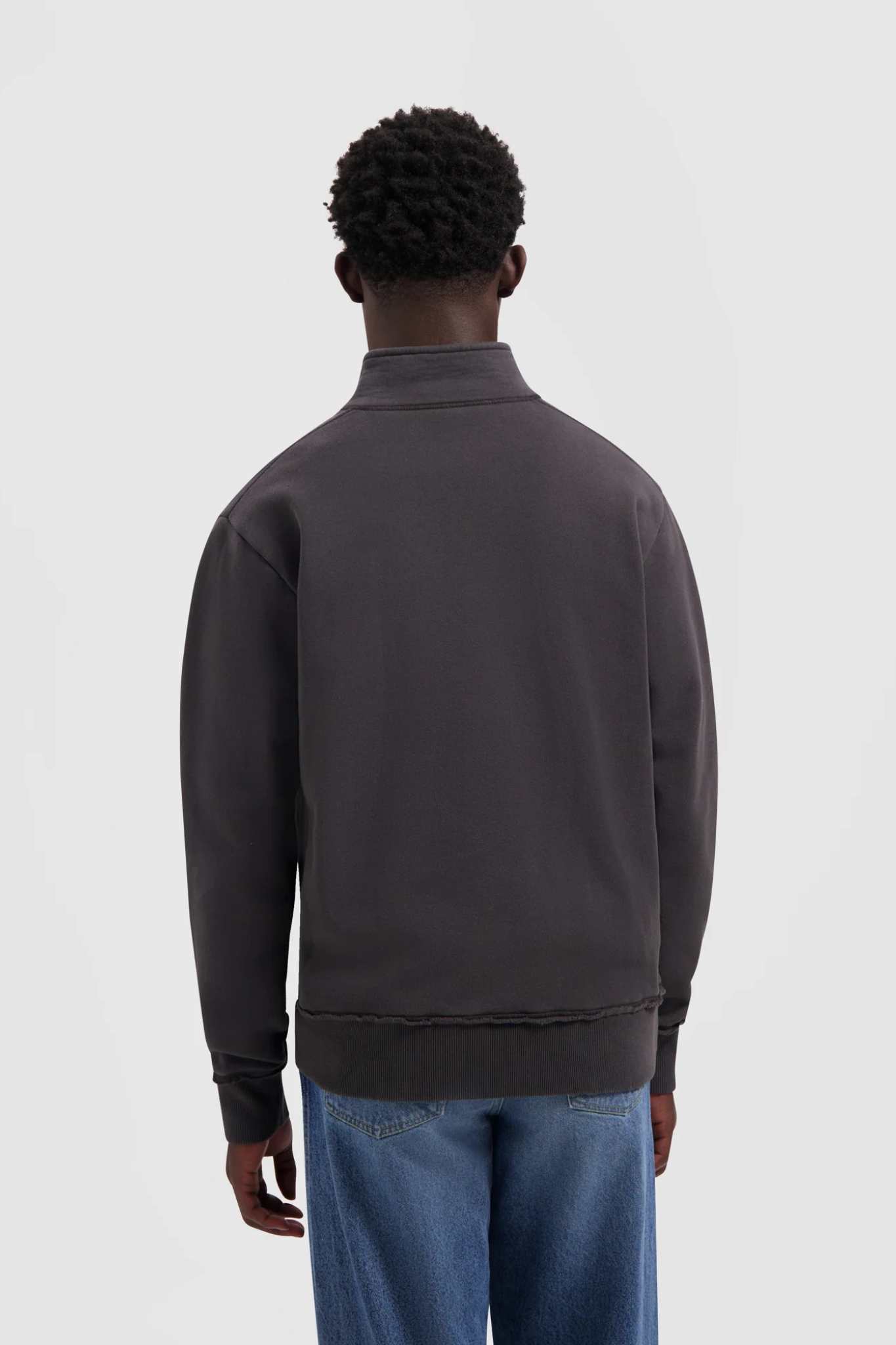 SIGNATURE ZIP MOCK - CHARCOAL