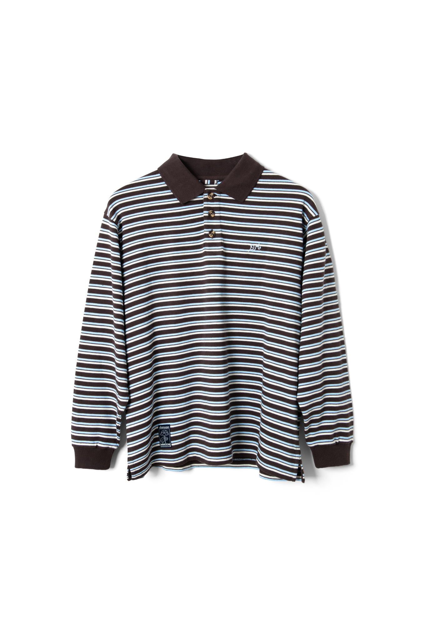 REMIE RUGBY SHIRT - CHOC/BLUE STRIPE