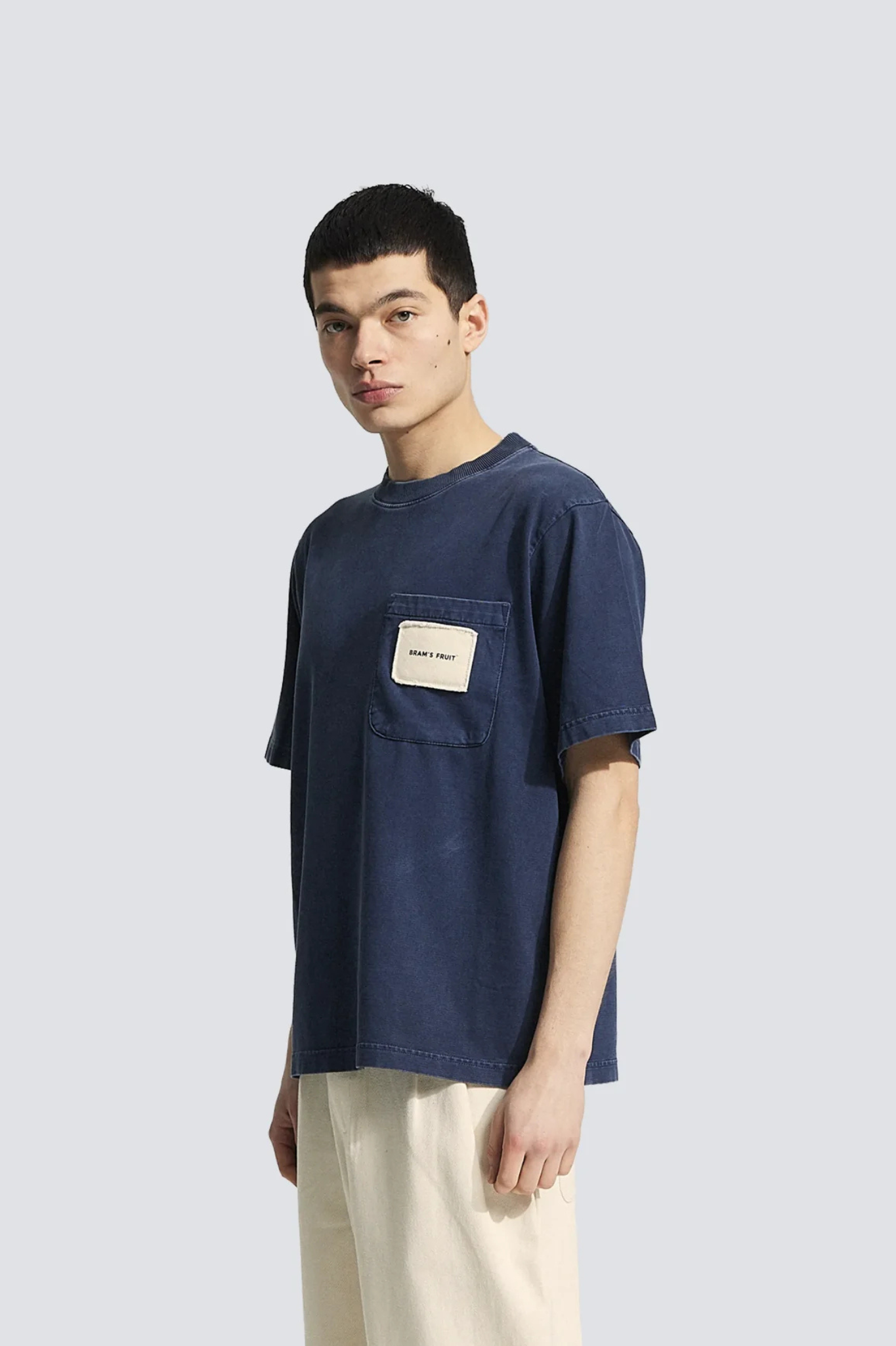 CHEST POCKET T-SHIRT - WASHED MIDNIGHT BLUE