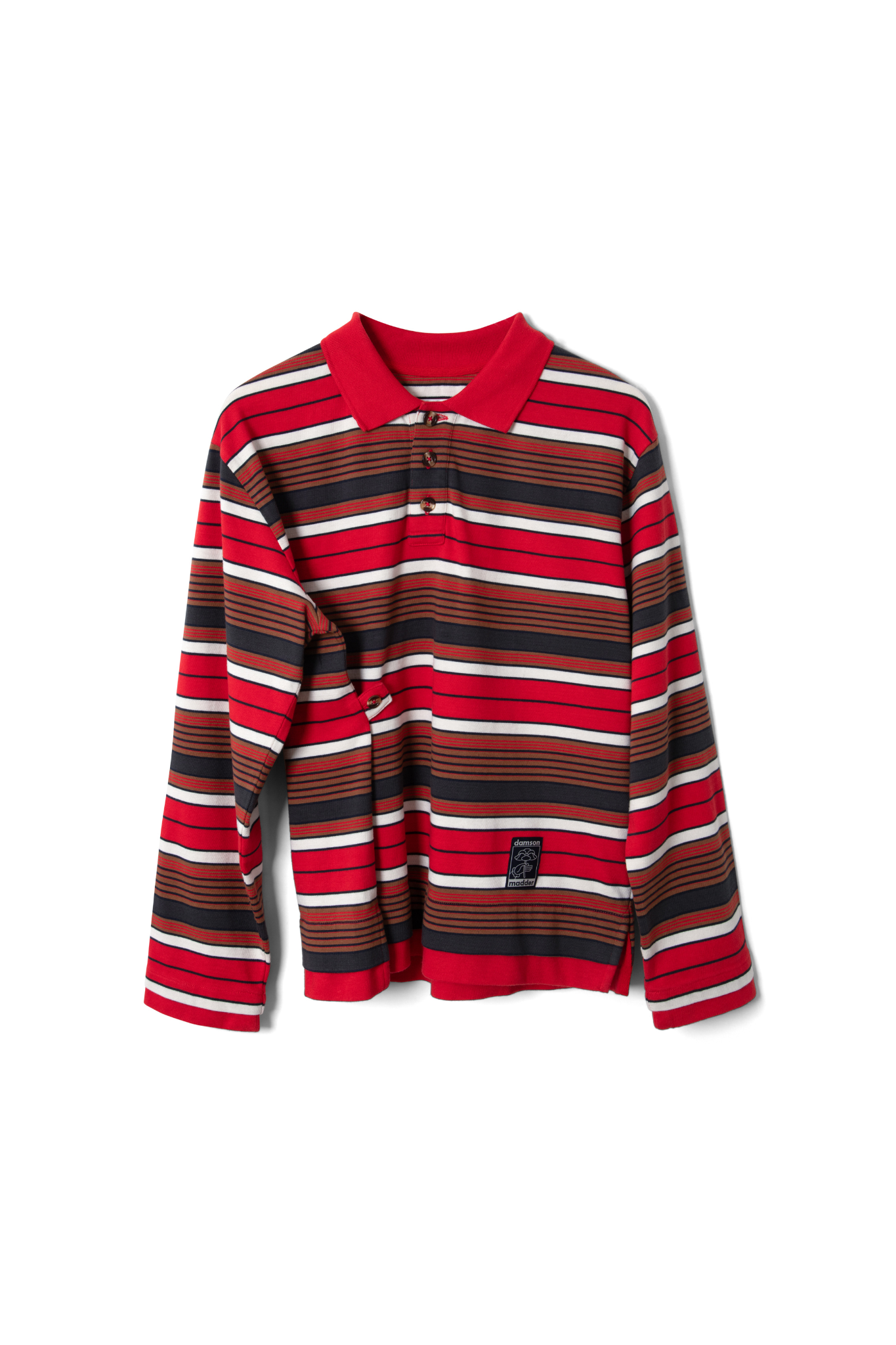 NOAH CINCH RUGBY SHIRT - RED STRIPE
