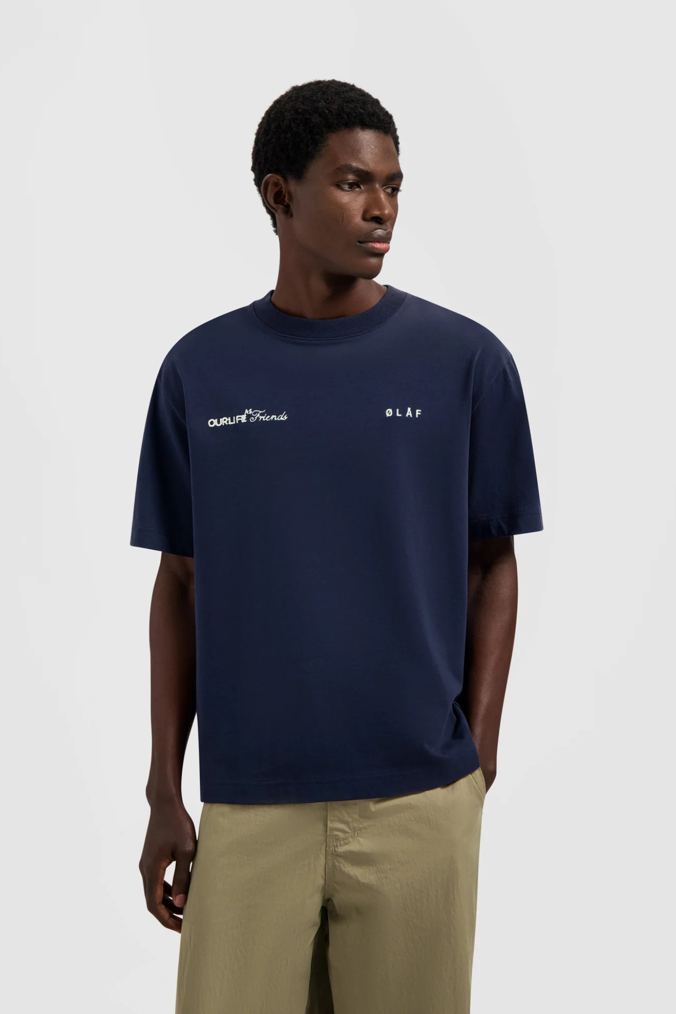 SCRIPT FRIENDS BOXY T-SHIRT - NAVY