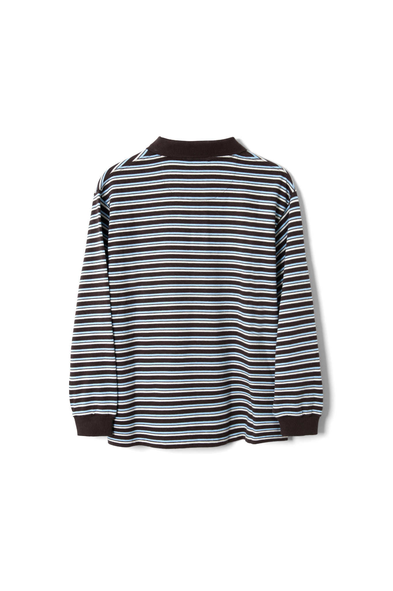 REMIE RUGBY SHIRT - CHOC/BLUE STRIPE