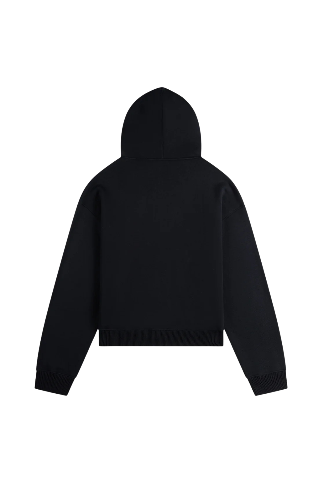 BOXY ZIP UP HOODIE - BLACK