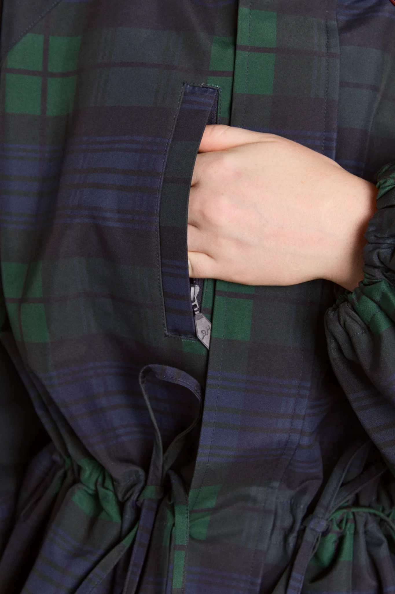 LIU RAINCOAT - NAVY CHECK