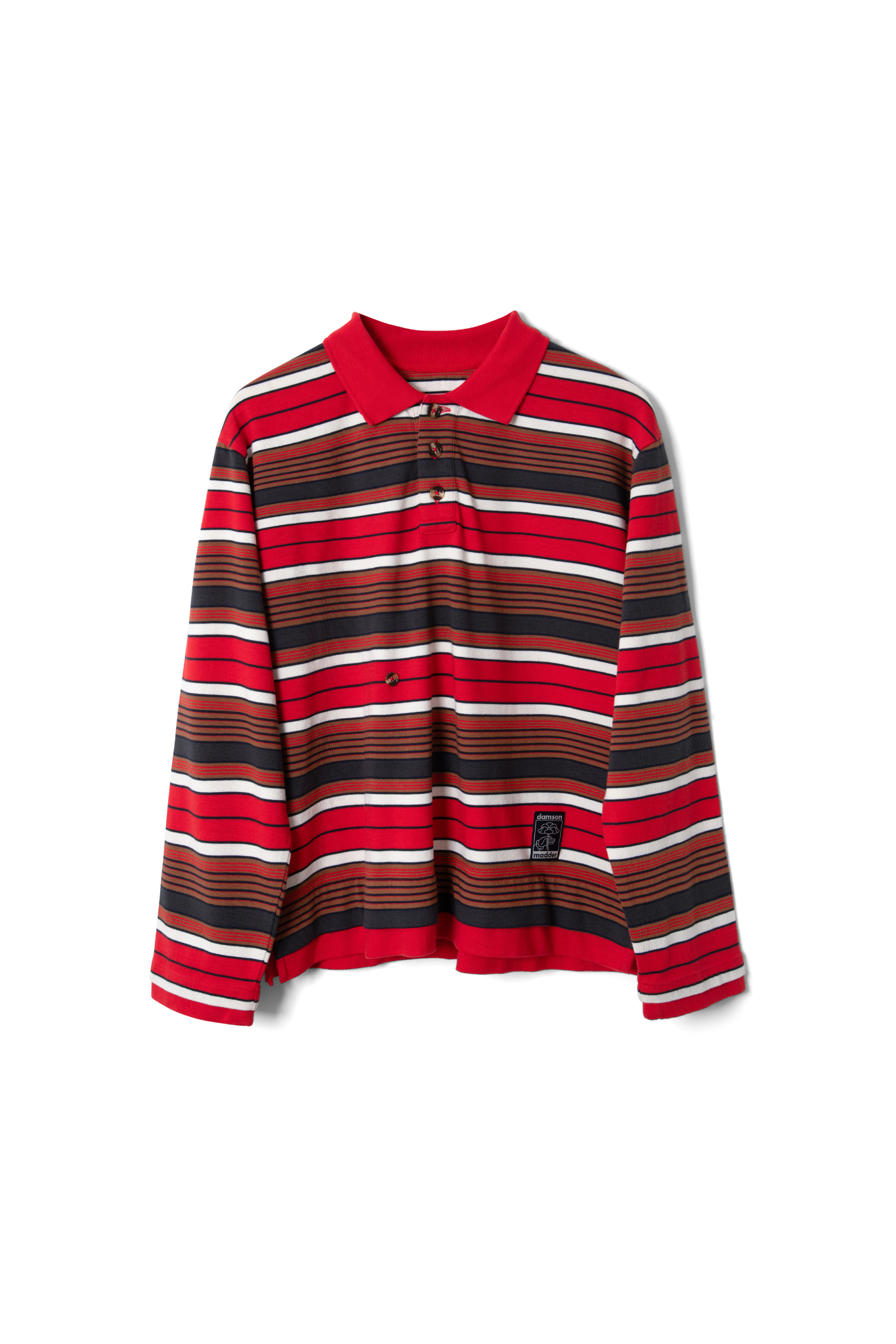 NOAH CINCH RUGBY SHIRT - RED STRIPE