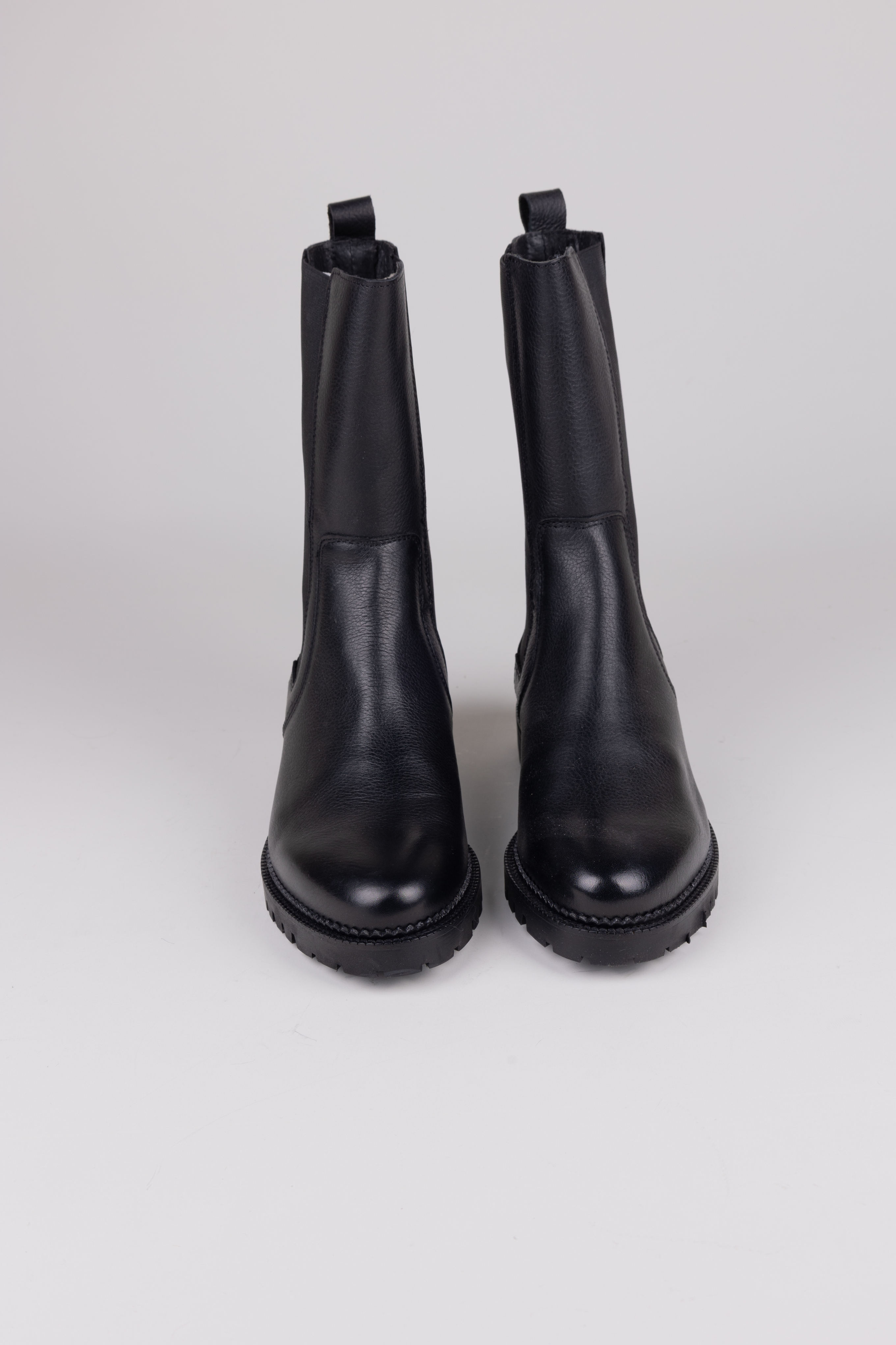 OU - BEE 215-A BOOTS WOMEN - BLACK LEATHER