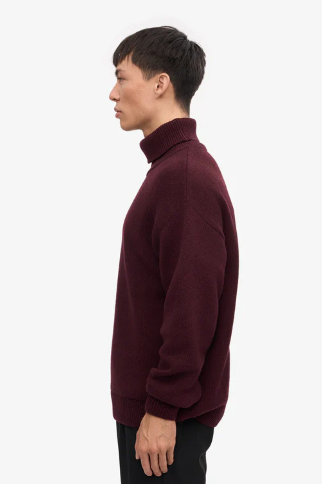 MERINO WOOL TURTLENECK - OXBLOOD RED