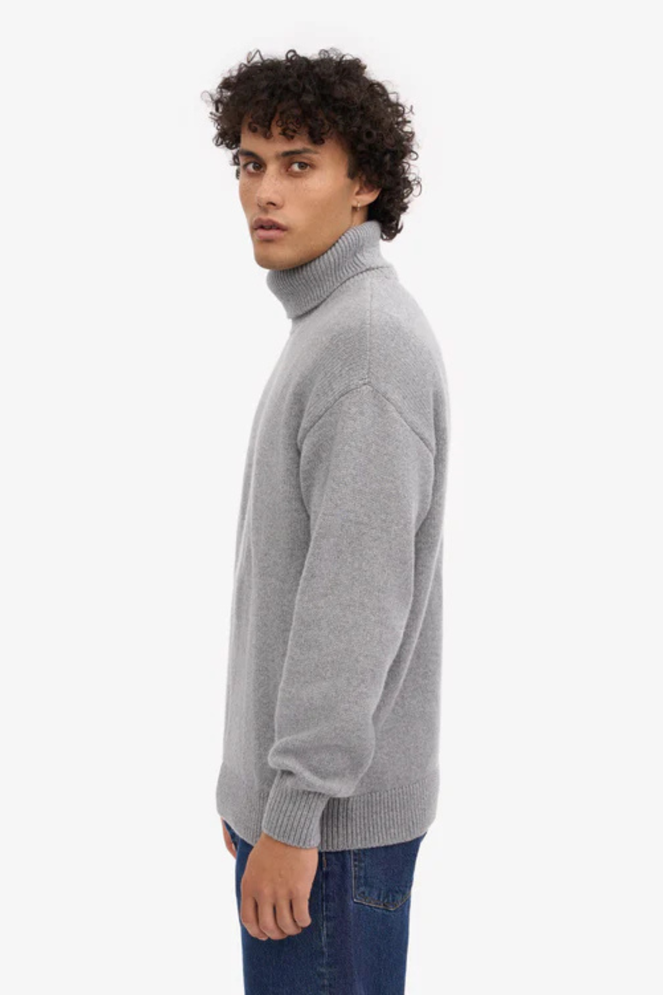 MERINO WOOL TURTLENECK - HEATHER GREY