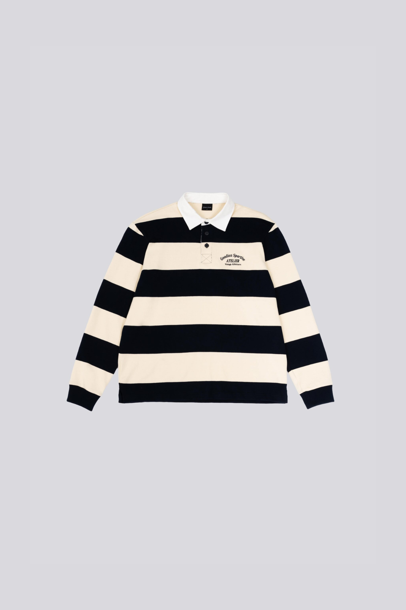 RICH KID PREMIUM POLO SHIRT - ECRU/NAVY