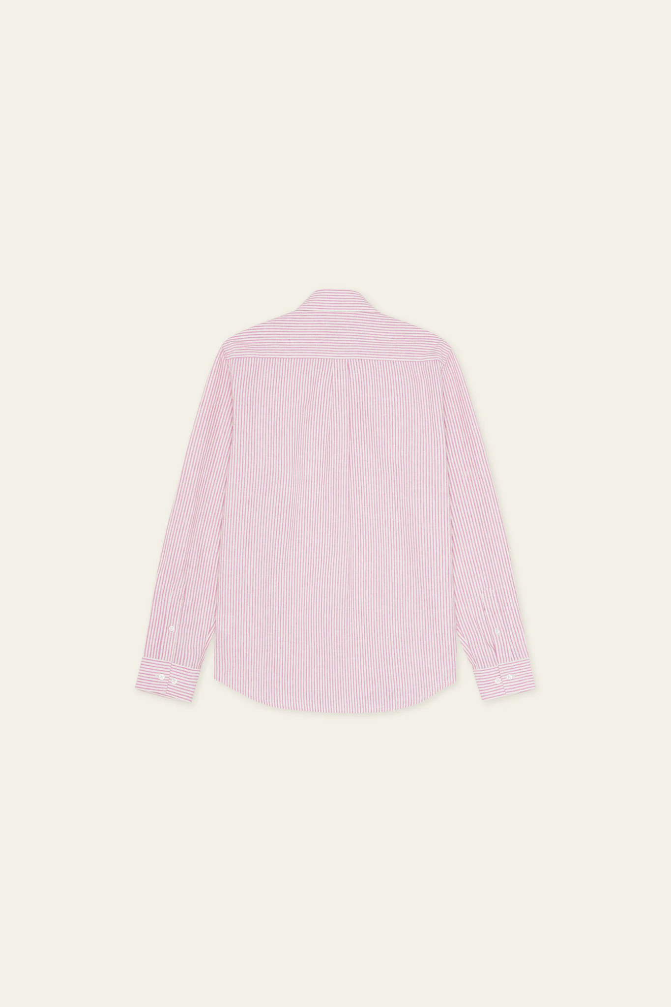 KONRAD STRIPE COTTON LINEN SHIRT - CROCUS PINK