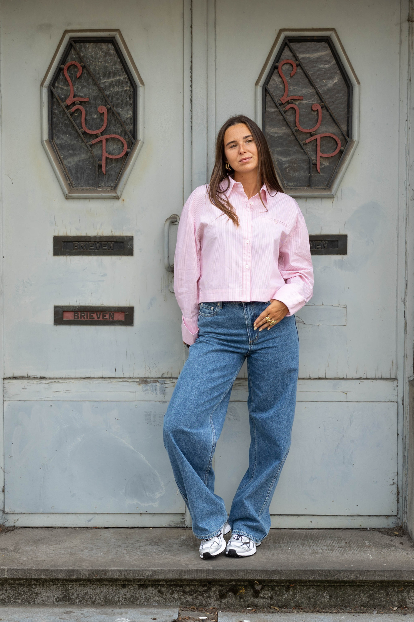 THEODORA DENIM PANTS - MID BLUE