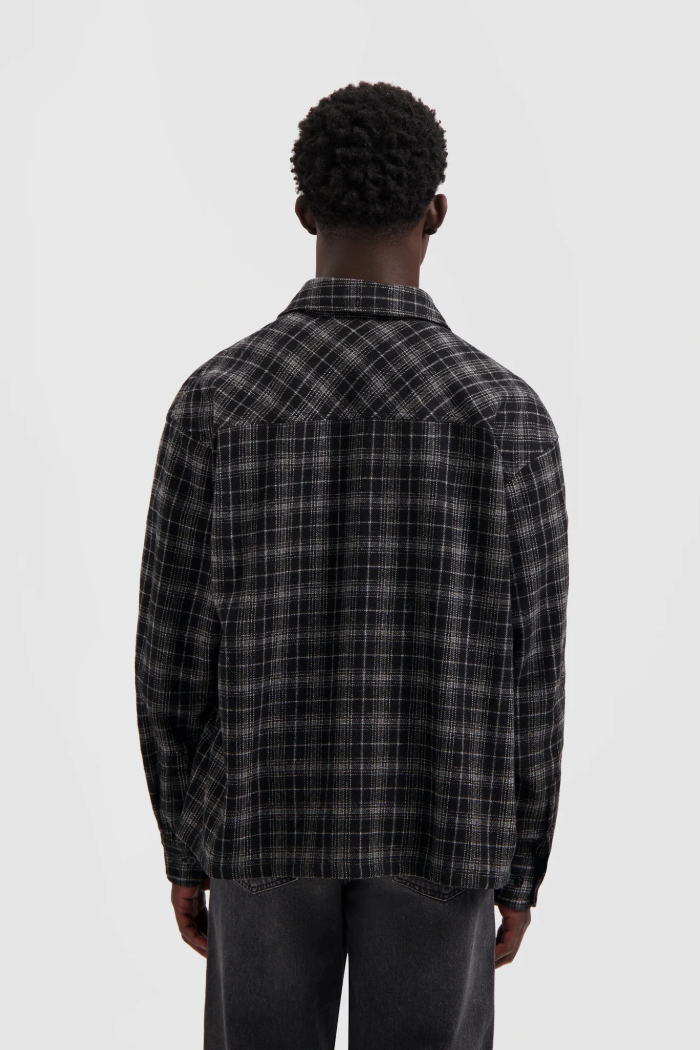 PLAID BOXY SHIRT - CHARCOAL
