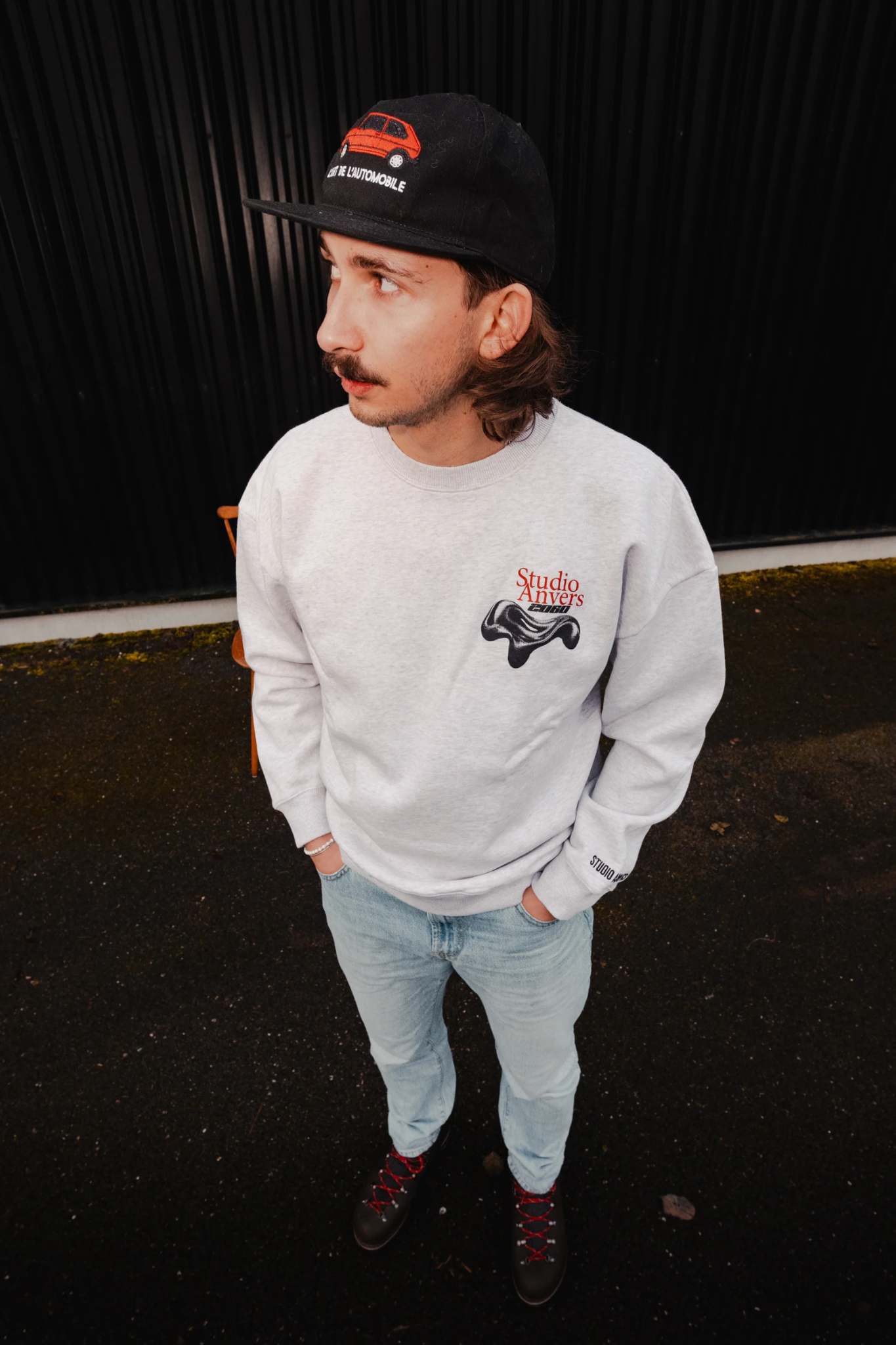 CHROME WAVES CREWNECK - GREY MOUSE