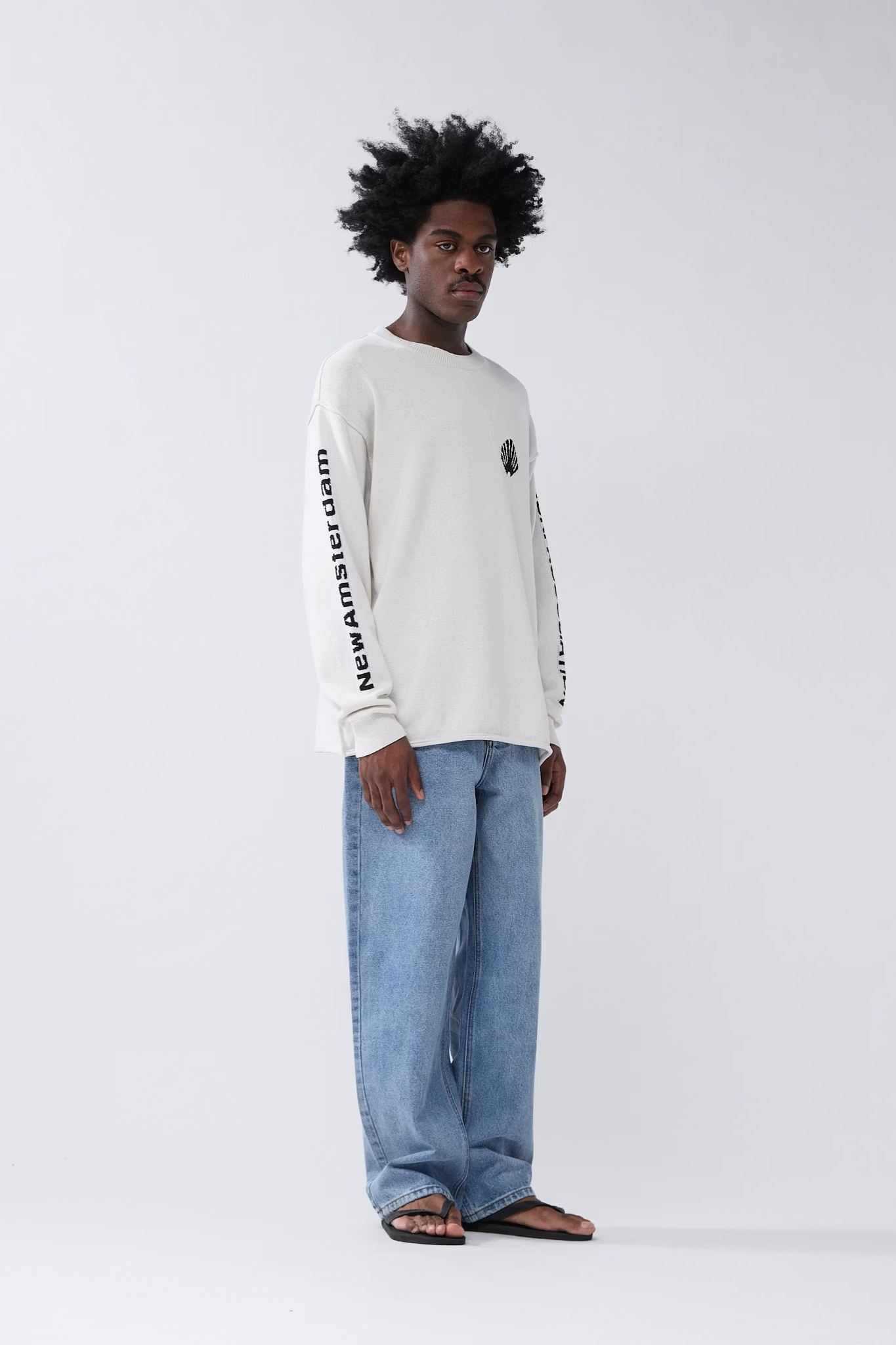 KNITTED LOGO LONGSLEEVE - ECRU