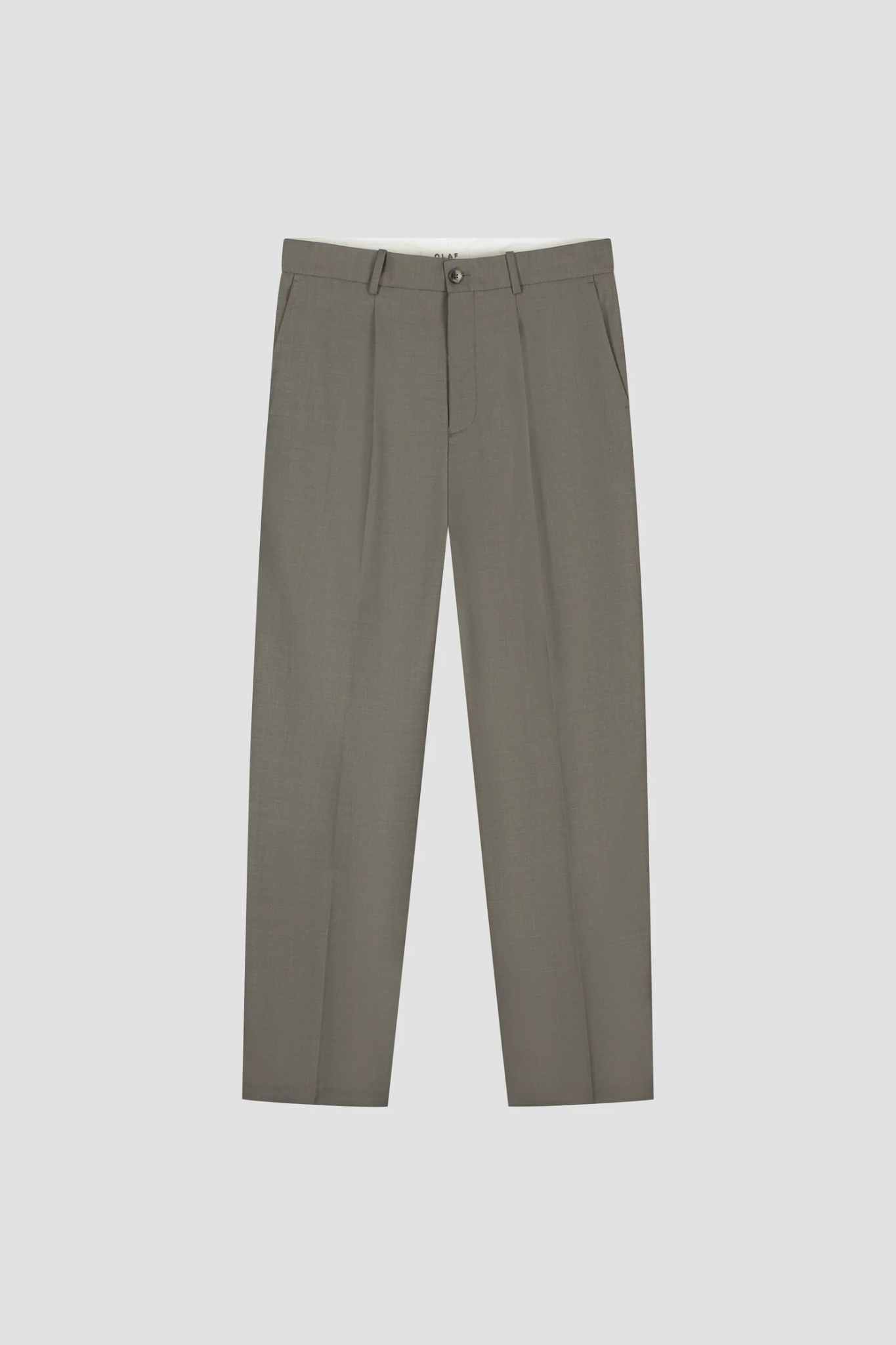 REGULAR WOOL PLEATED PANTS - CHOCOLATE CHIP