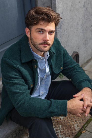 LENNON BOUCLE OVERSHIRT - PINE GREEN