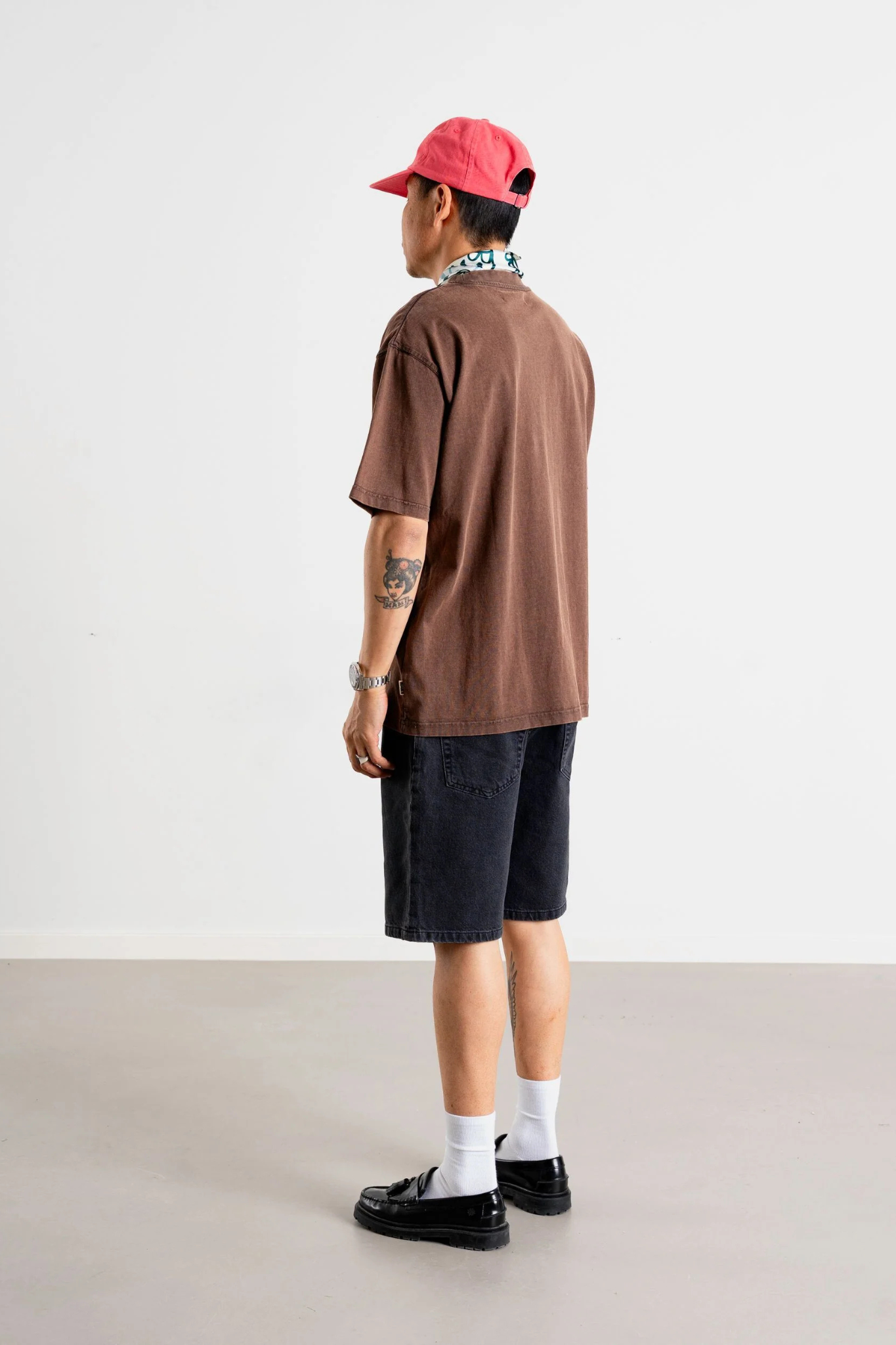 BAINE WASHED T-SHIRT - BROWN