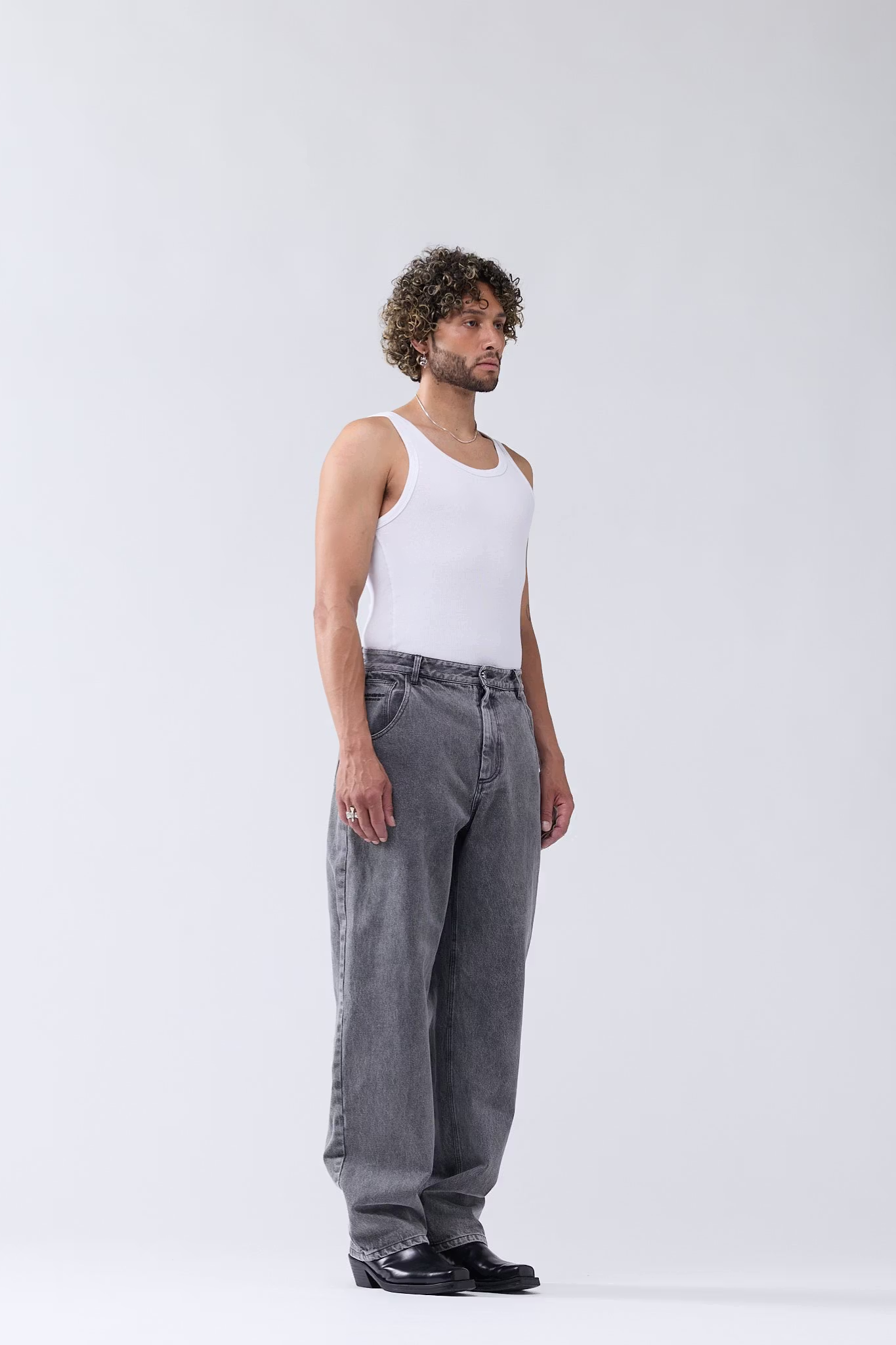 DENIM PANTS - WASHED BLACK