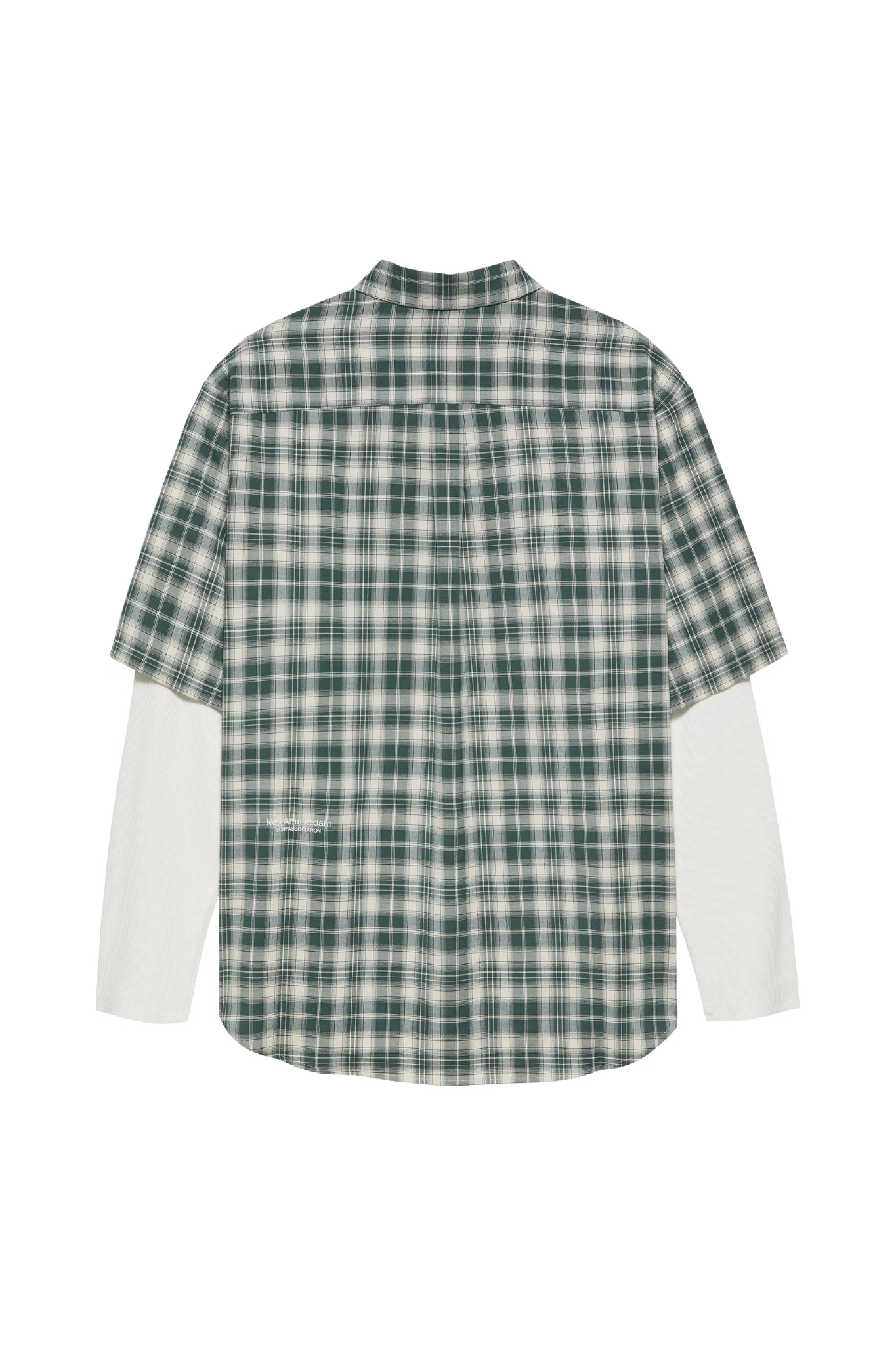 DOUBLE LAYER SHIRT - GREEN/WHITE CHECK