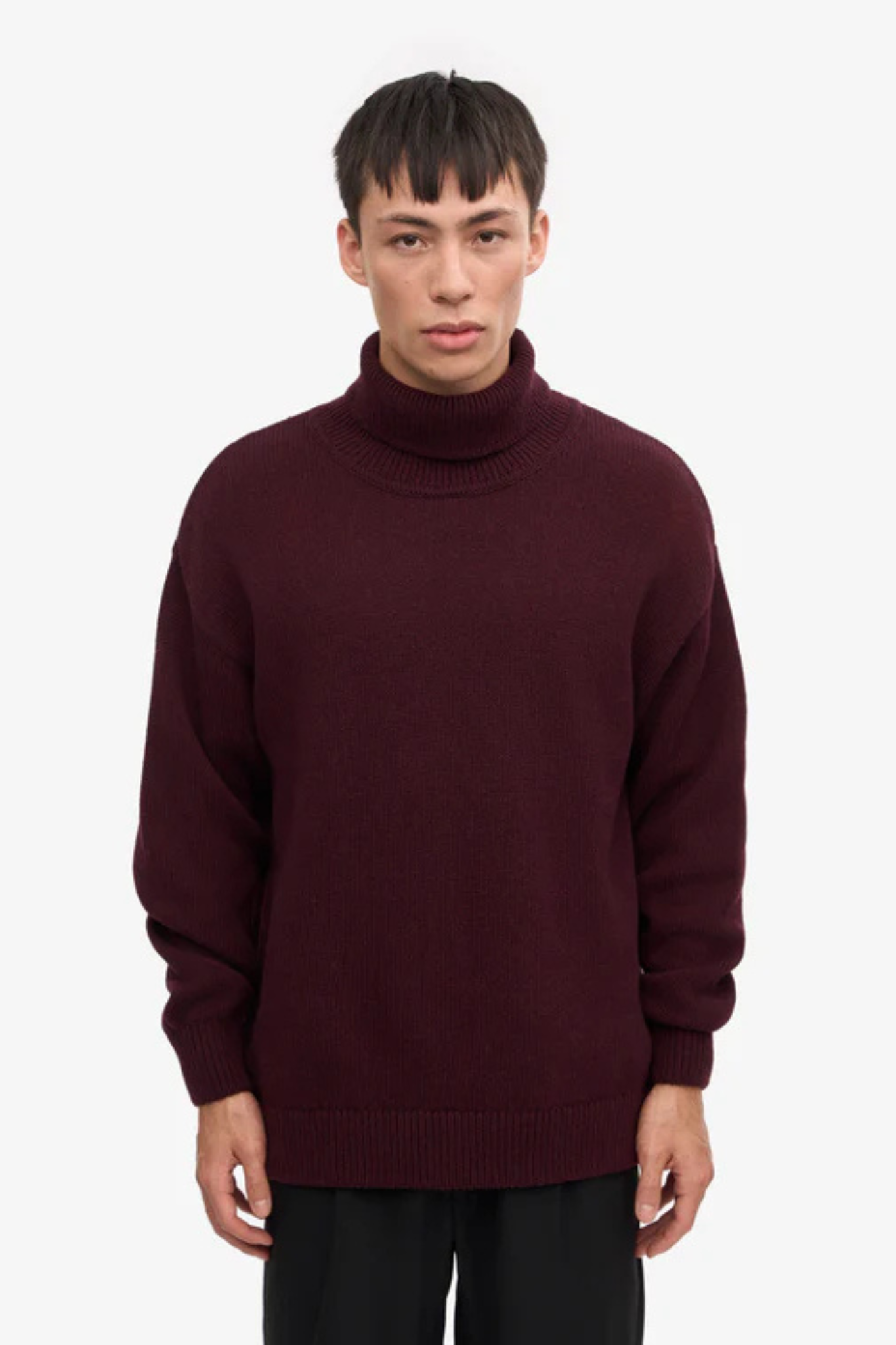 MERINO WOOL TURTLENECK - OXBLOOD RED