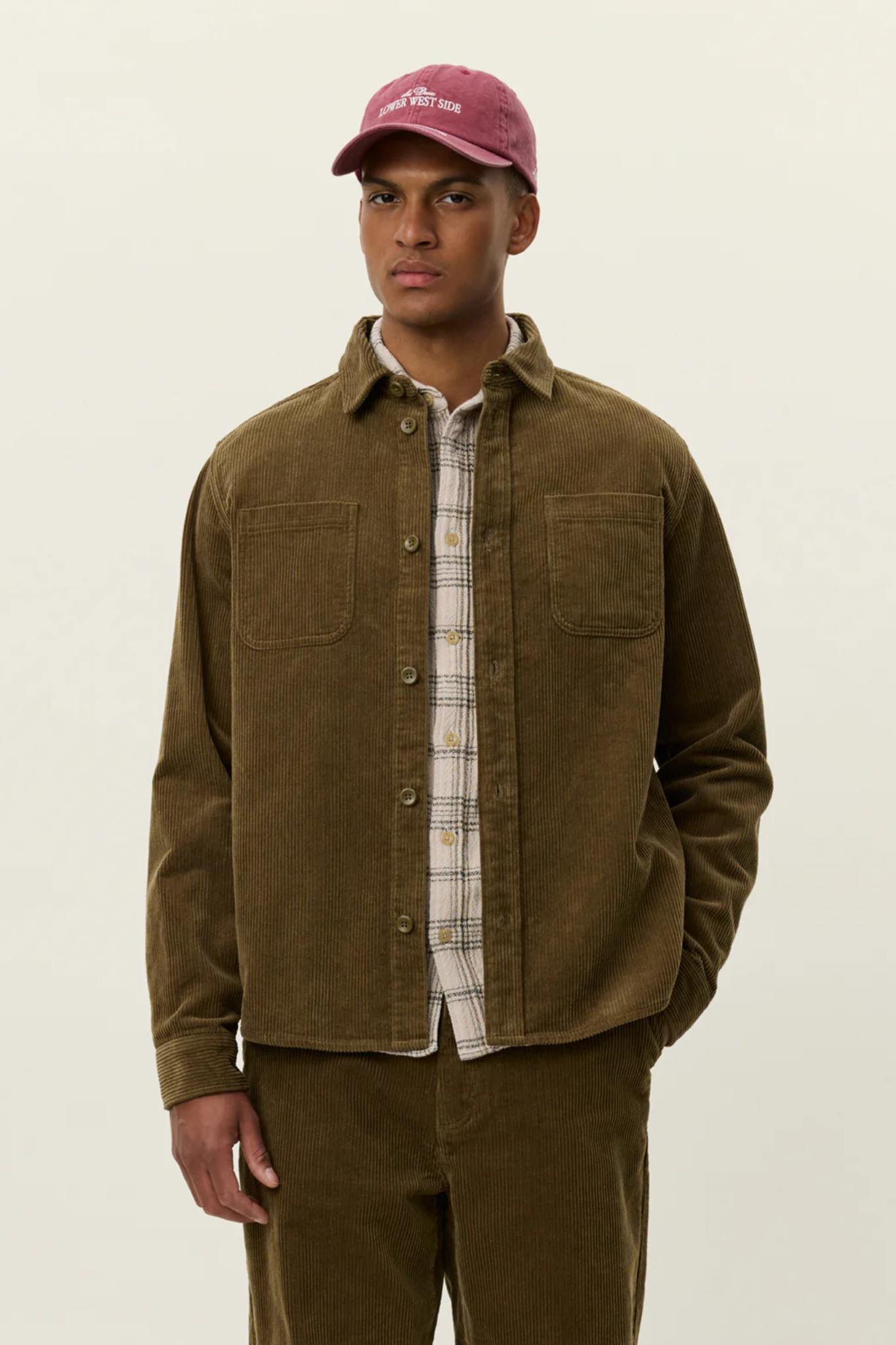 KODY CORDUROY OVERSHIRT - MILITARY OLIVE GREEN