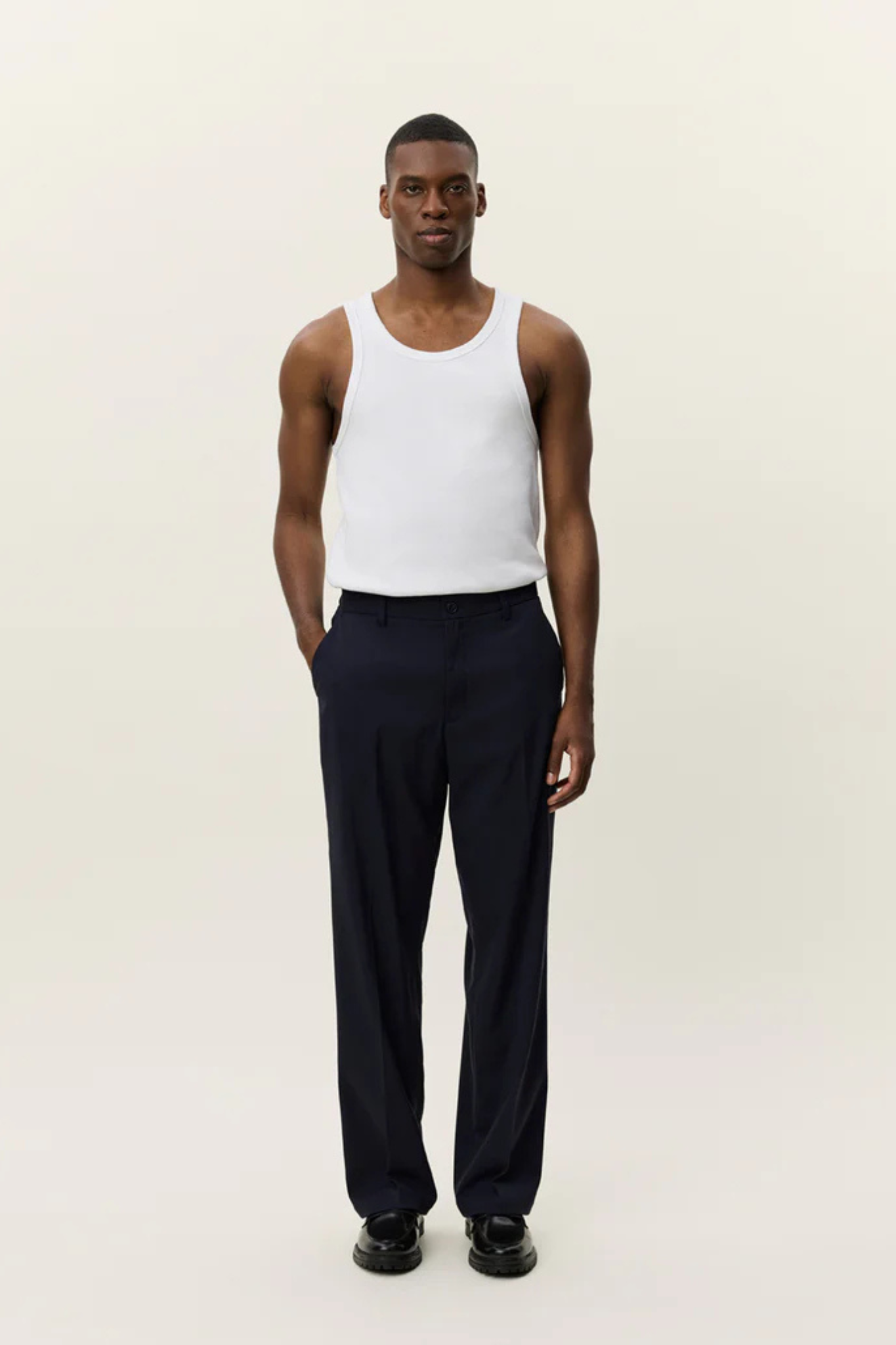 COMO TAPERED DRAWSTRING PANTS -  DARK NAVY BLUE